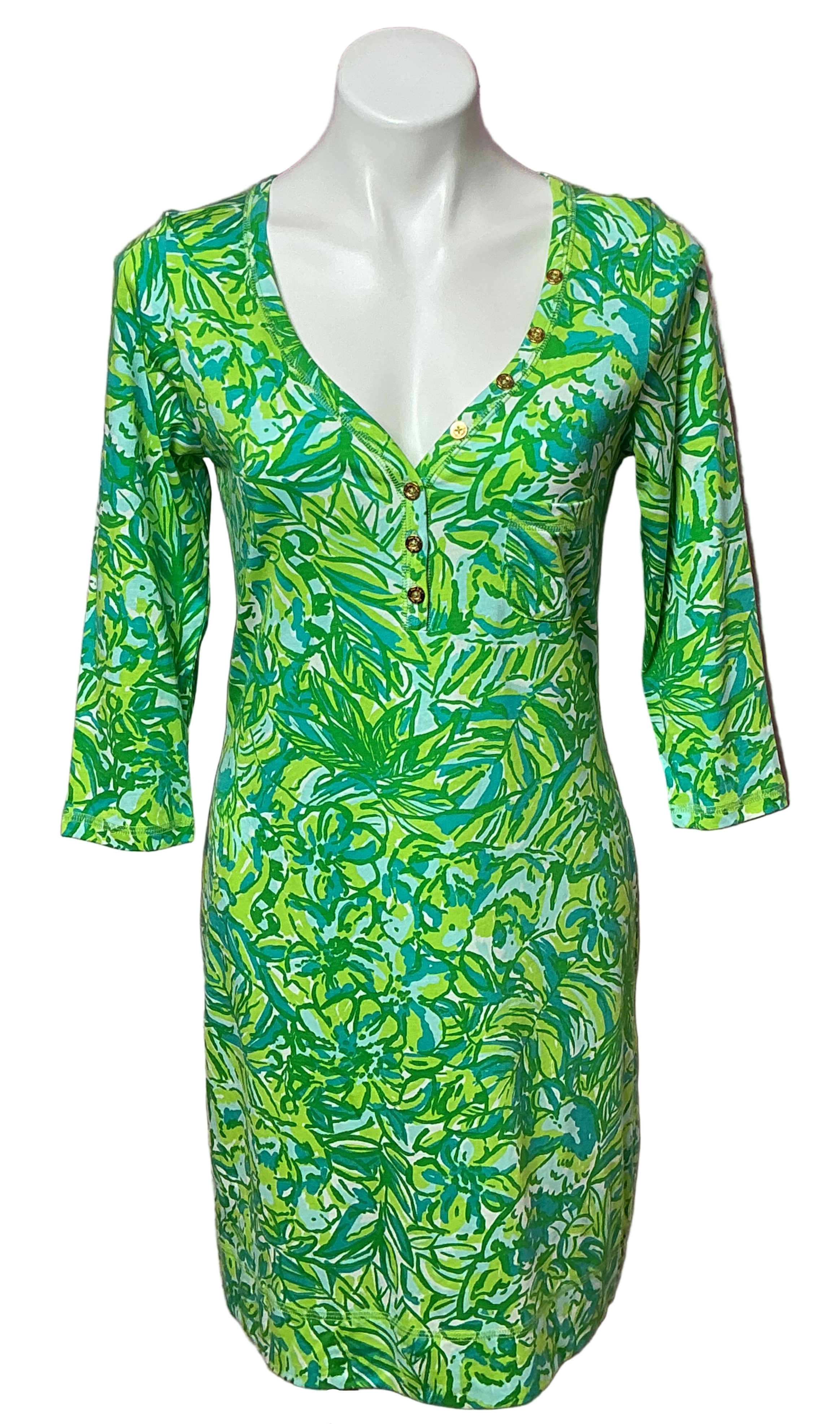 Lilly Pulitzer NWT - Palmetto Dress - Fresh Citrus Green Parrot - Size M