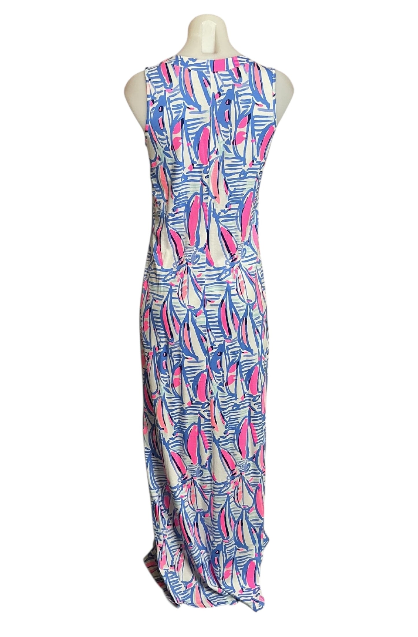 Lilly Pulitzer Amina Maxi Dress - Blue Haven Pop Up Red Right Return - Size XS