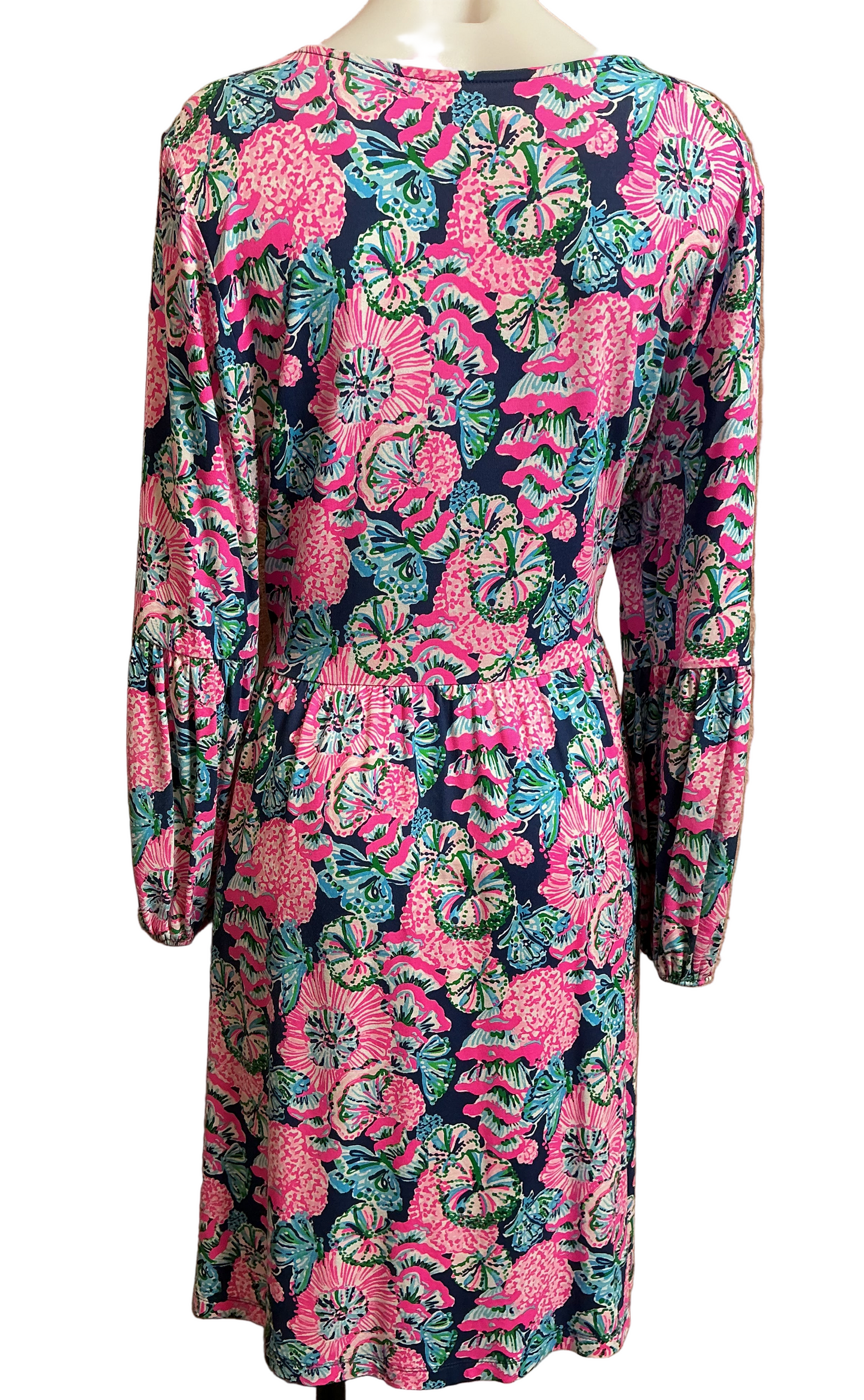 Lilly Pulitzer NWT Ophelia Dress Bright Navy Coco Safari - Size L