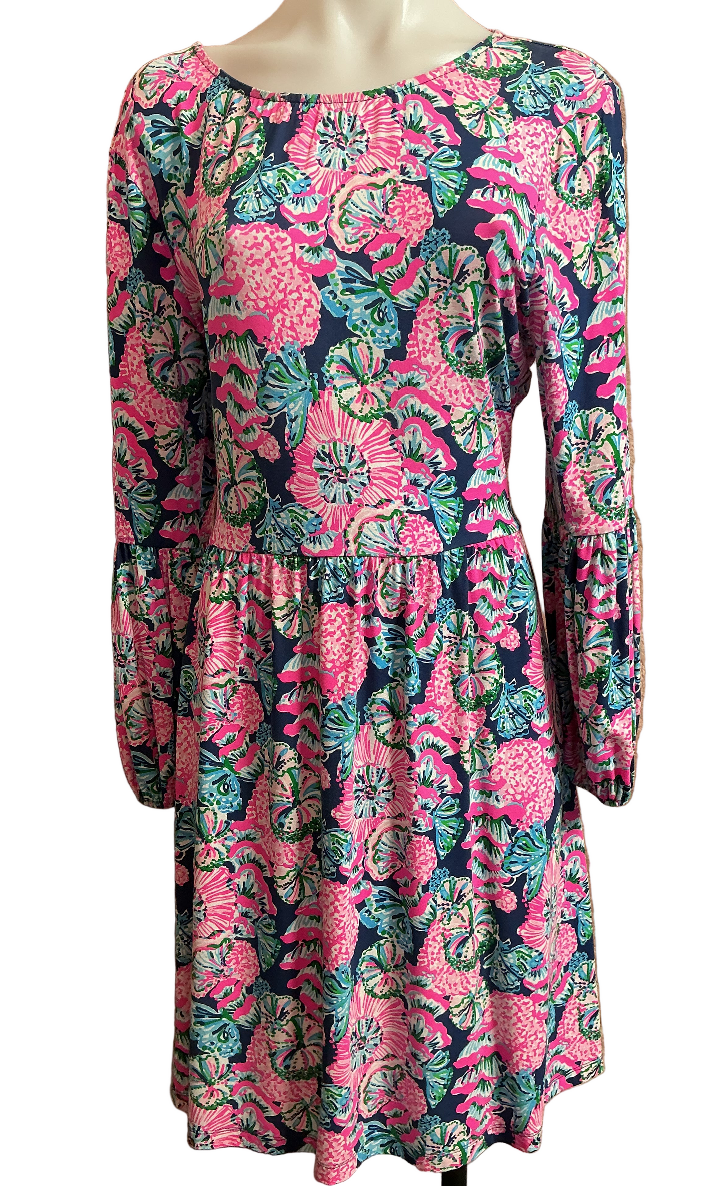 Lilly Pulitzer NWT Ophelia Dress Bright Navy Coco Safari - Size L