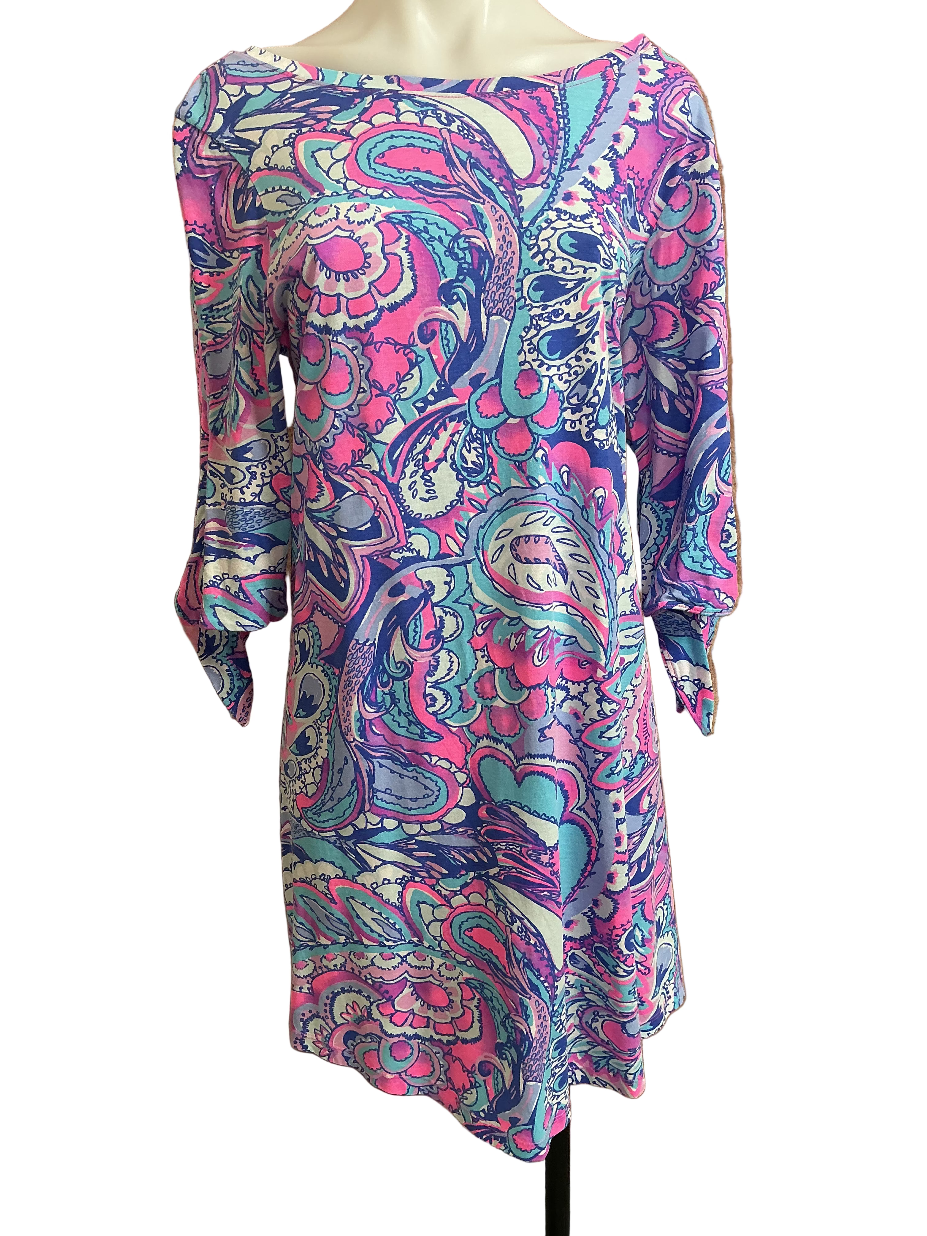 Lilly Pulitzer Preston Dress Pink Tropic Mermaids Call - Size L (As-Is)