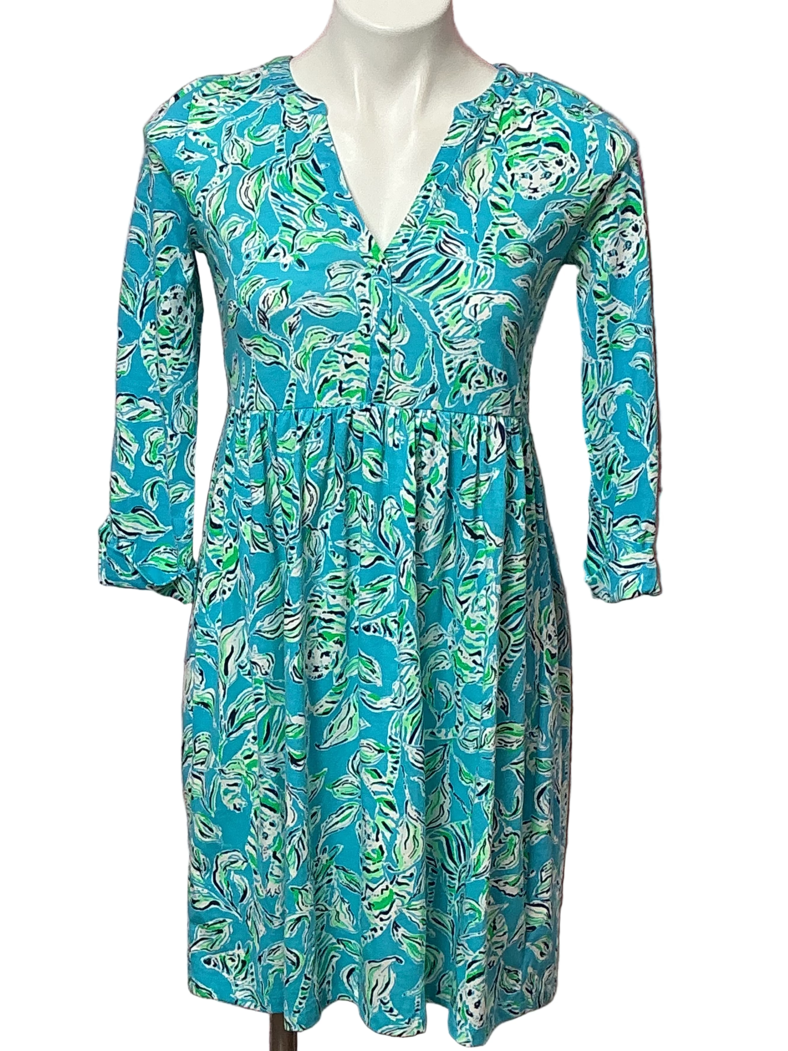Lilly Pulitzer NWT - Loran Dress - Turquoise Oasis Outta Line - Size XXS