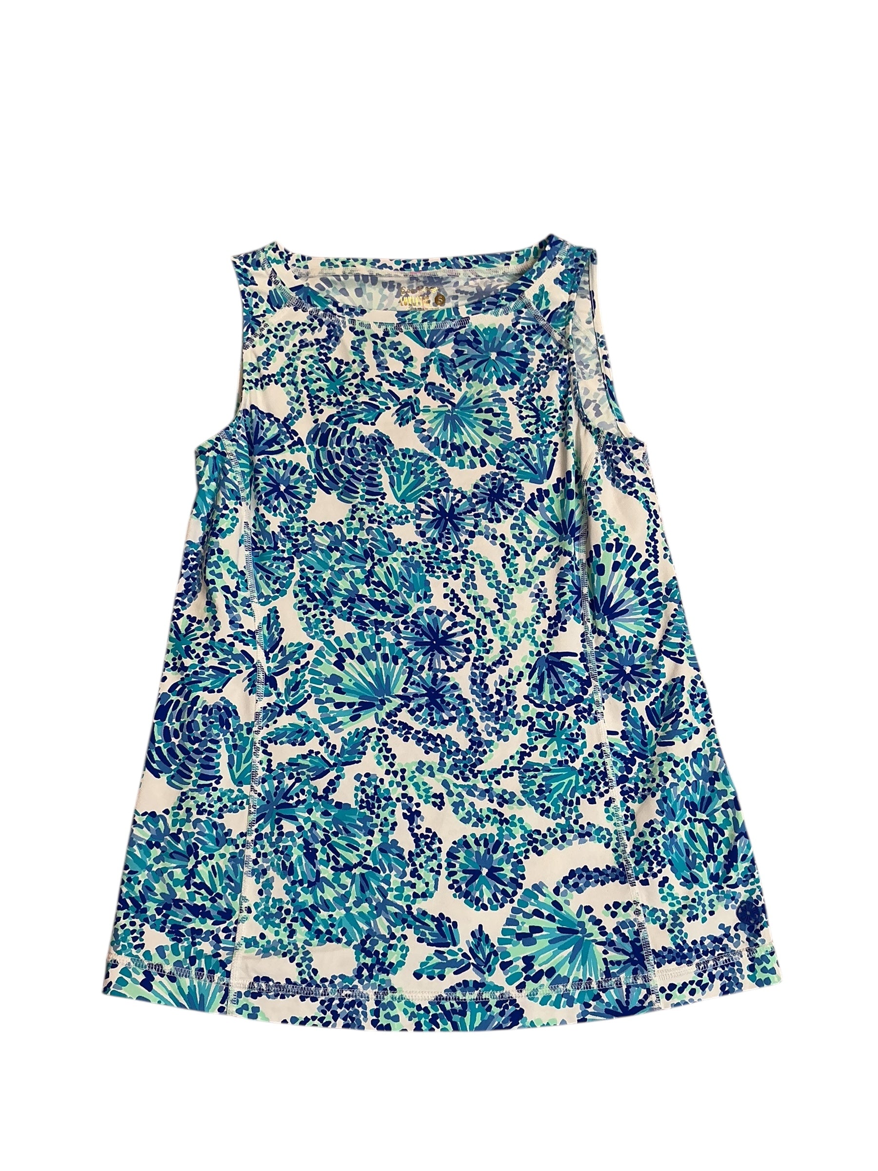 Lilly Pulitzer Luxletic UPF 50+ Essie Tank Sea Fan Blue - Size S