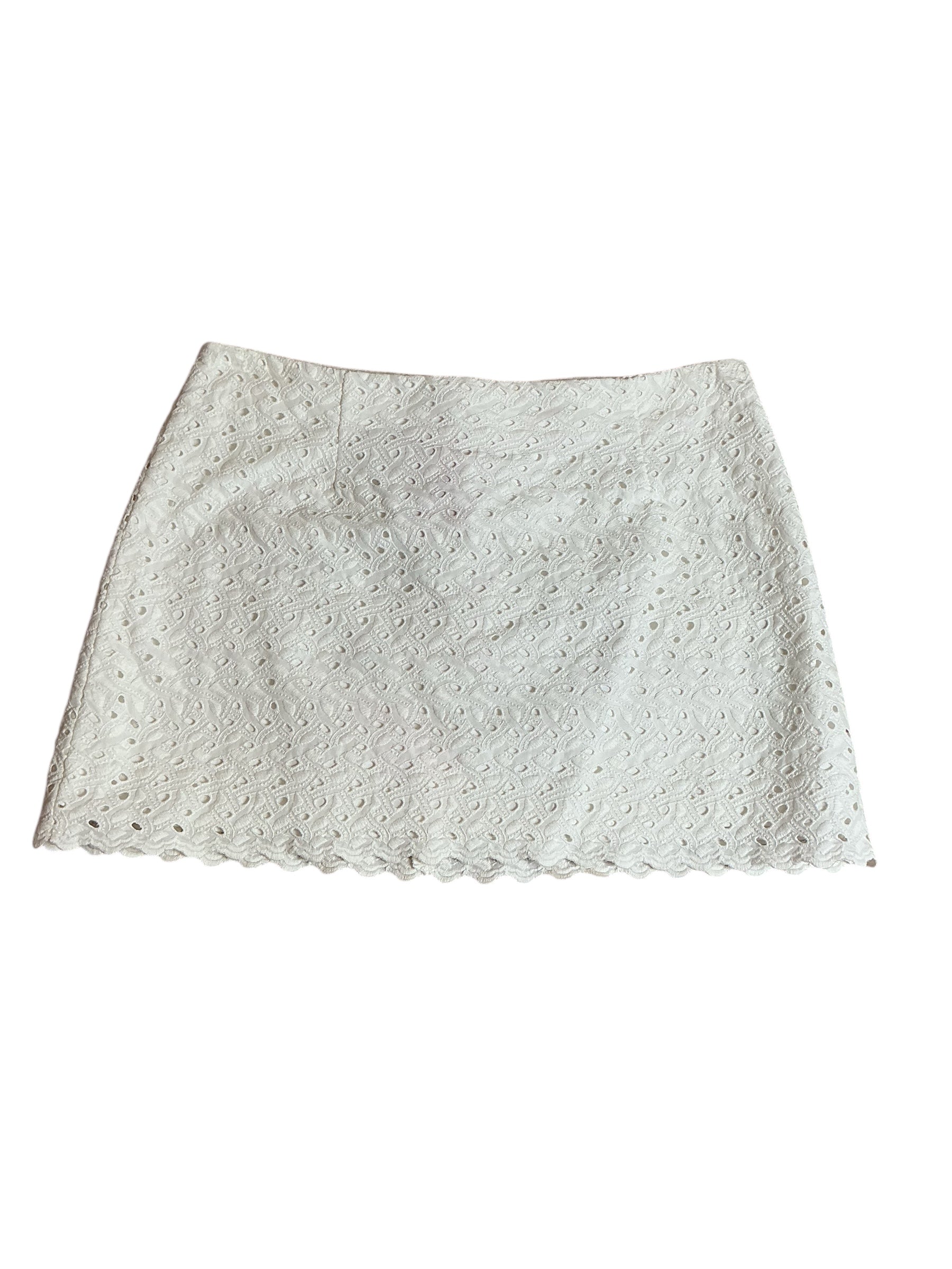 Lilly Pulitzer Tate Skirt Resort White Current Eyelet (HTF) - Size 10