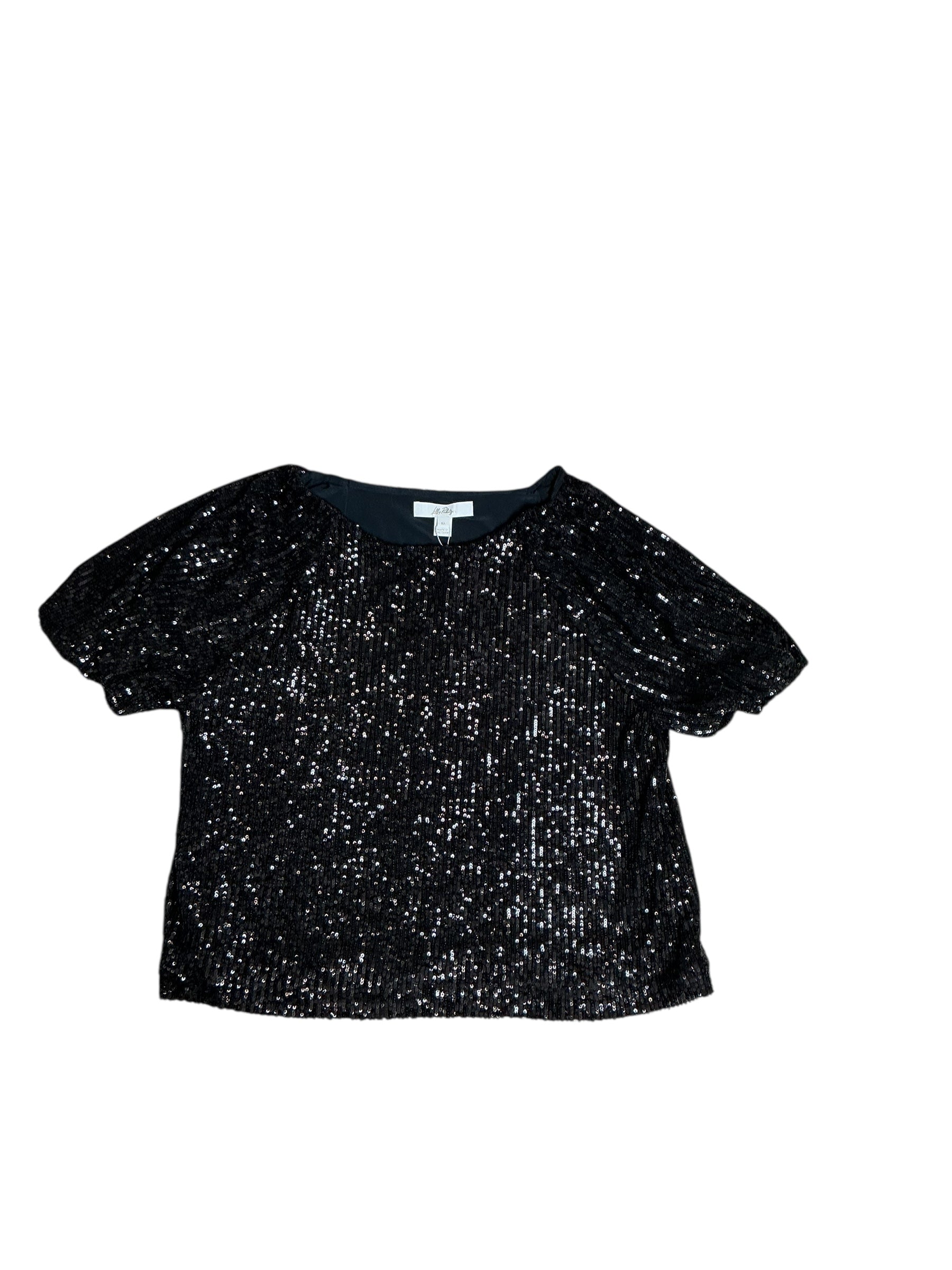 Lilly Pulitzer NWT Cressida Knit Top Noir Treasure Box Sequin Kn - Size M