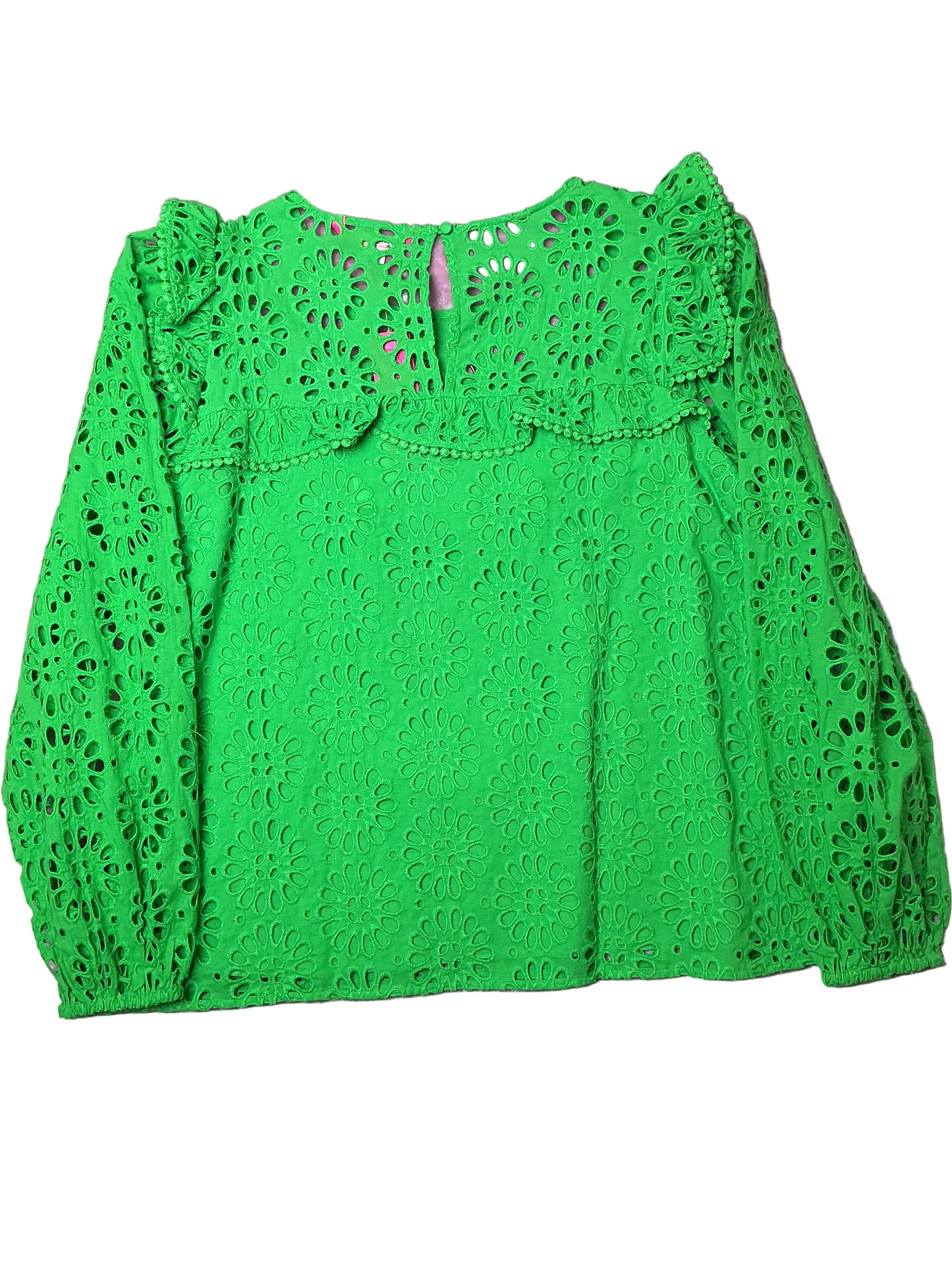 Lilly Pulitzer NWT - Caroline Long Sleeve - Sprout Green Oversized Pinwheel Eyelet - Size L