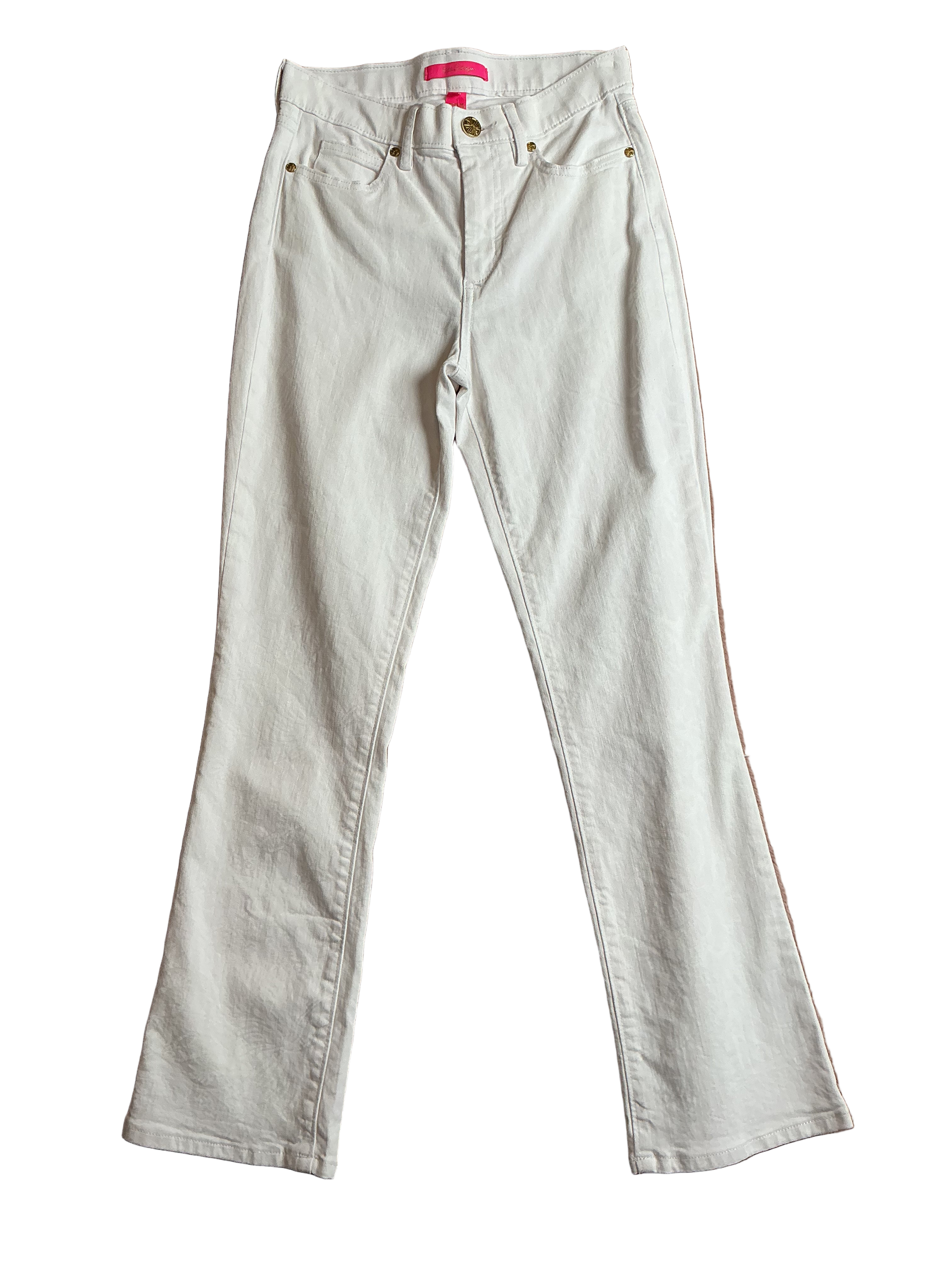Lilly Pulitzer NWT Liza High Rise Crop Fl Resort White - Size 2