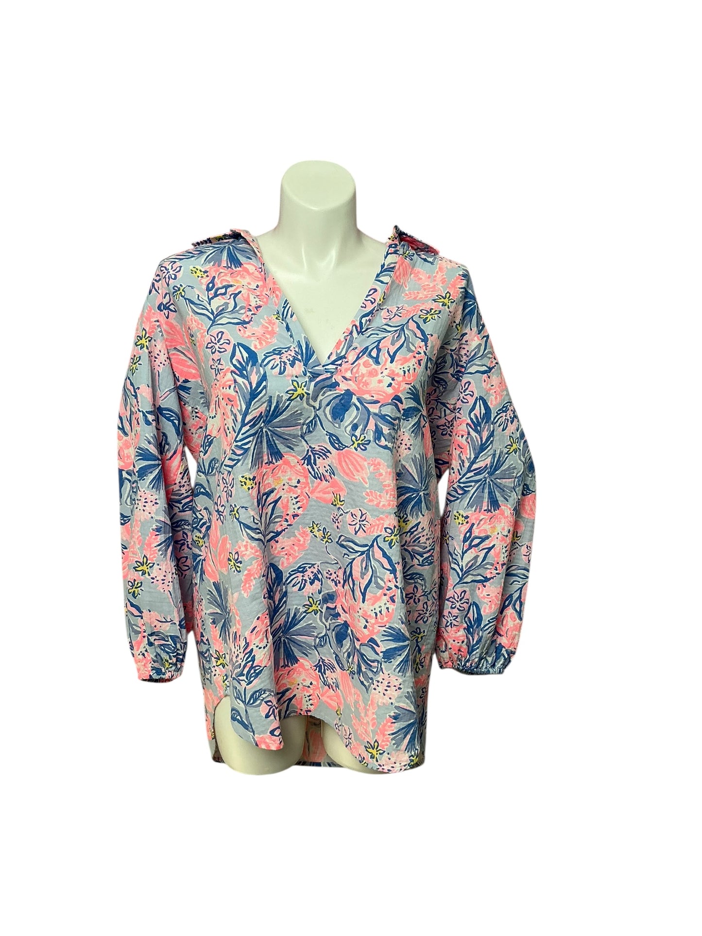 Lilly Pulitzer NWT - Kique Long Sleeve Cover Up - Multi Elephant Splash - Size L