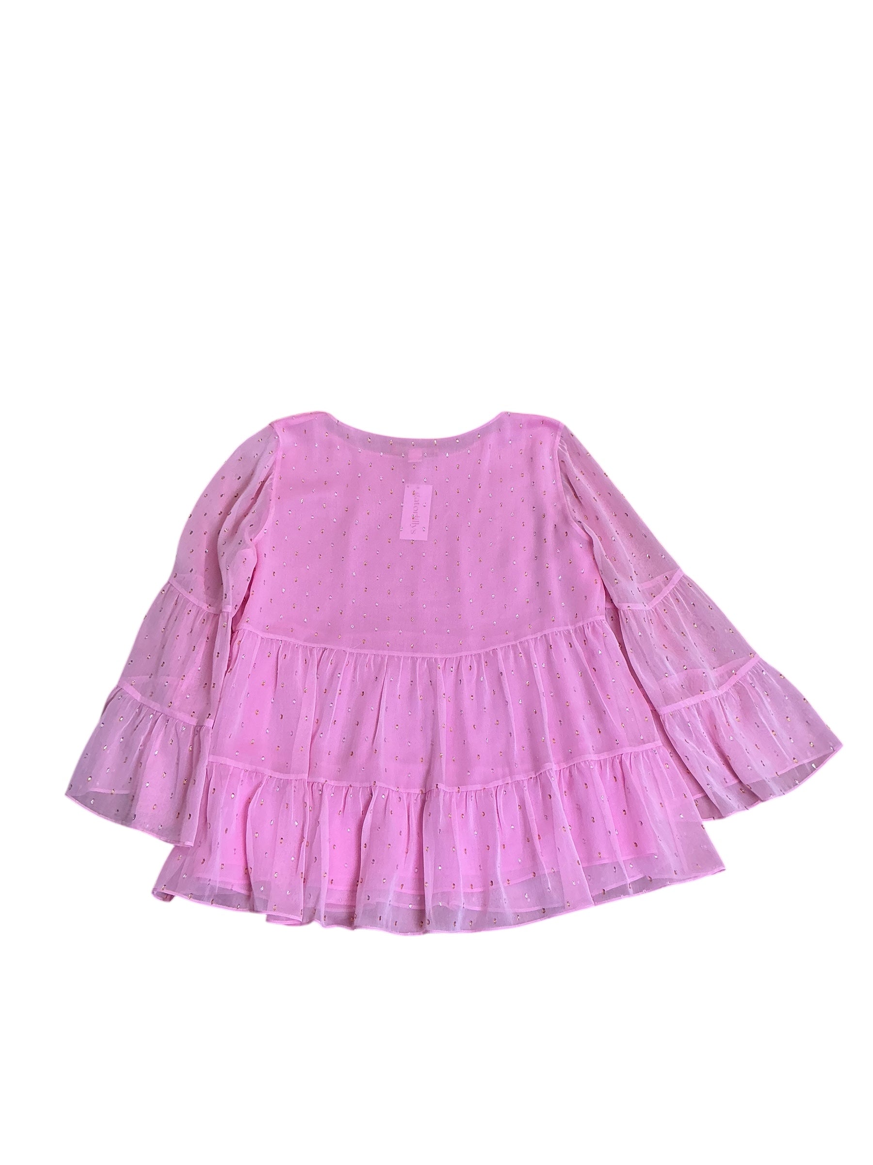Lilly Pulitzer Zazie Top Pink Tropic Tint Clip Chiffon - Size L