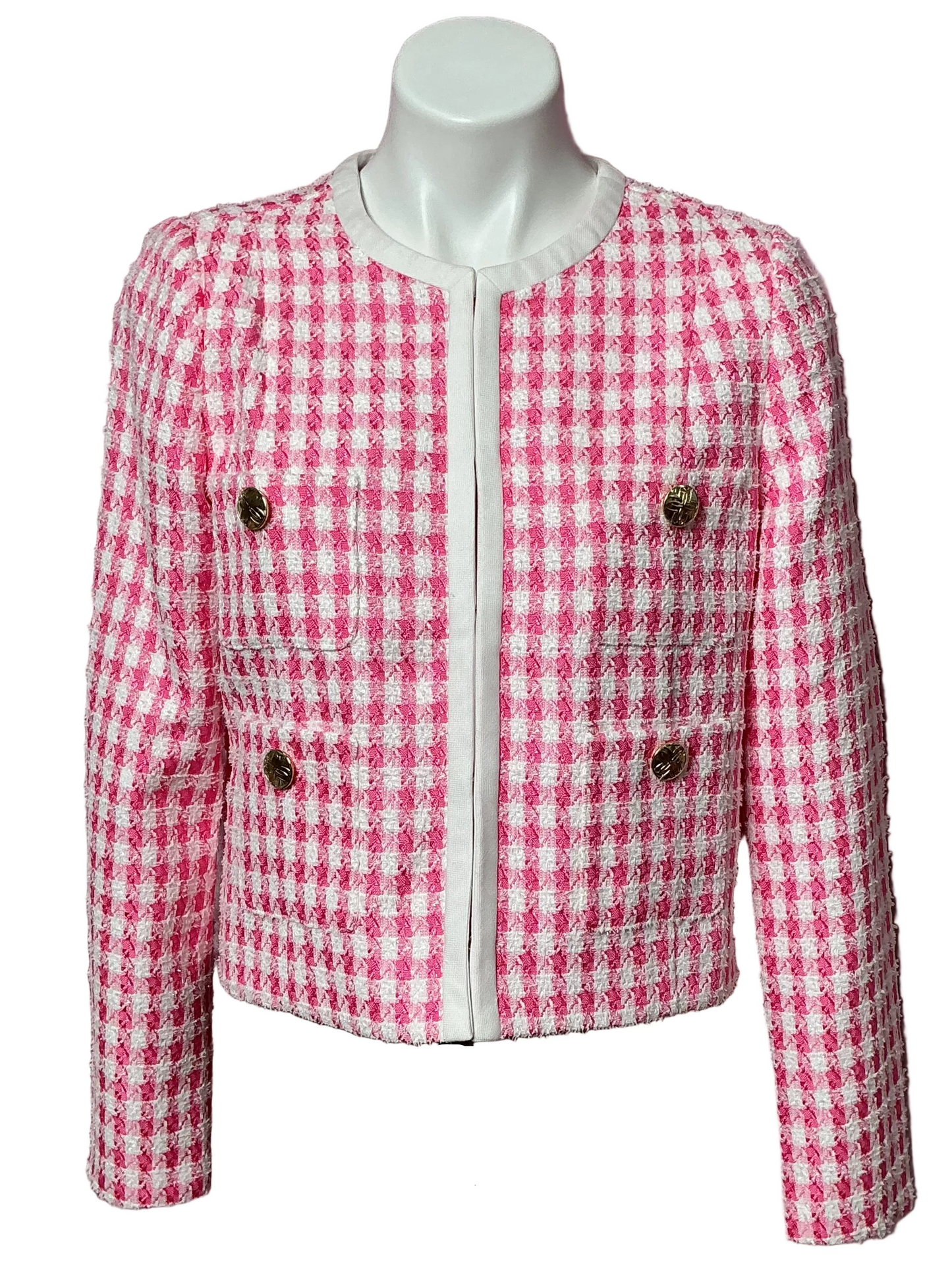 Lilly Pulitzer NWT - Rohana Boucle Jacket - Rousseau Pink Charming Check Boucle - Size 6