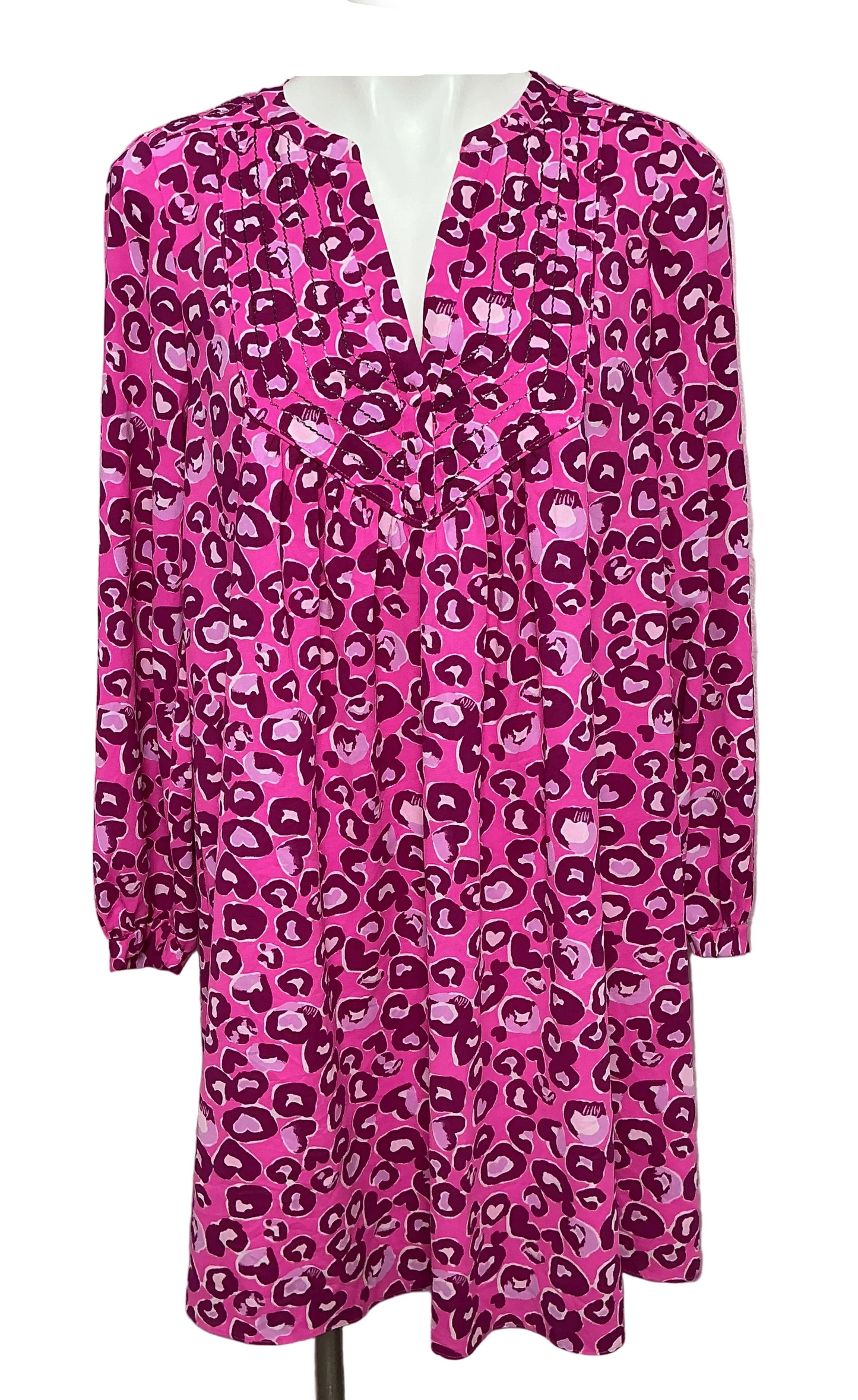 Lilly Pulitzer Brynnly Stretch Dress - Mandevilla Pink Don't Be Cheetah  - Size 6