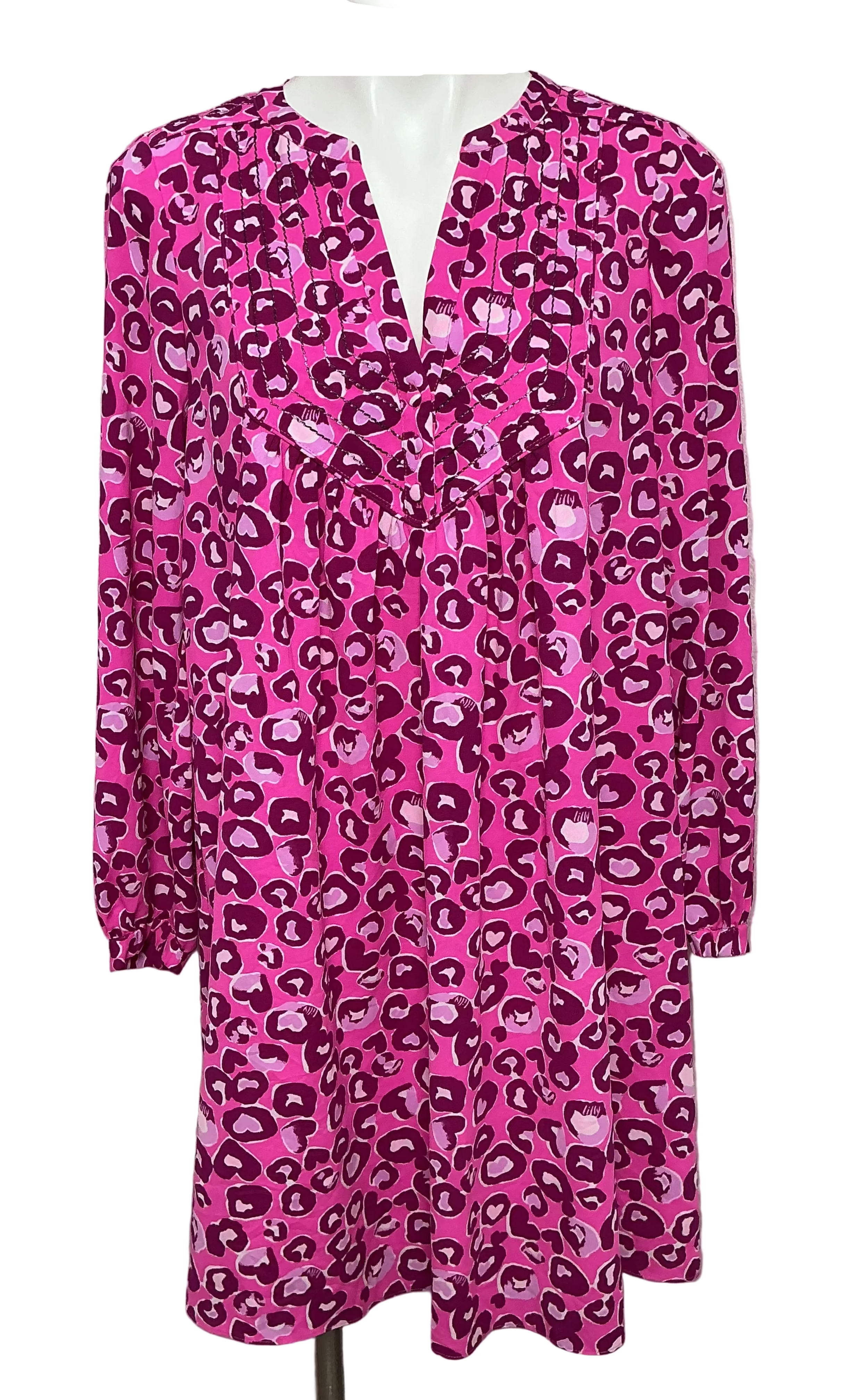 Lilly Pulitzer Brynnly Stretch Dress - Mandevilla Pink Don't Be Cheetah  - Size 6
