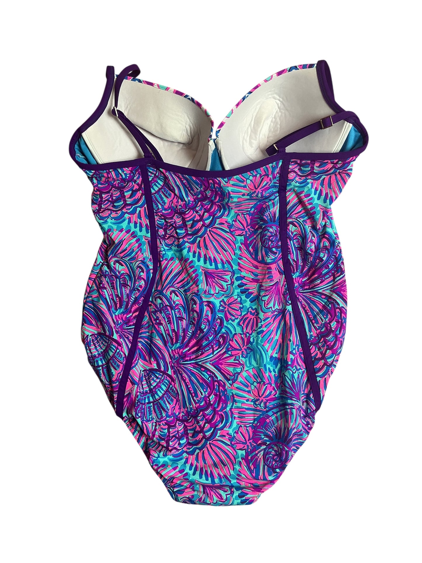 Lilly Pulitzer Palma One Piece - Turquoise Oasis Shelleidoscope - Size 16