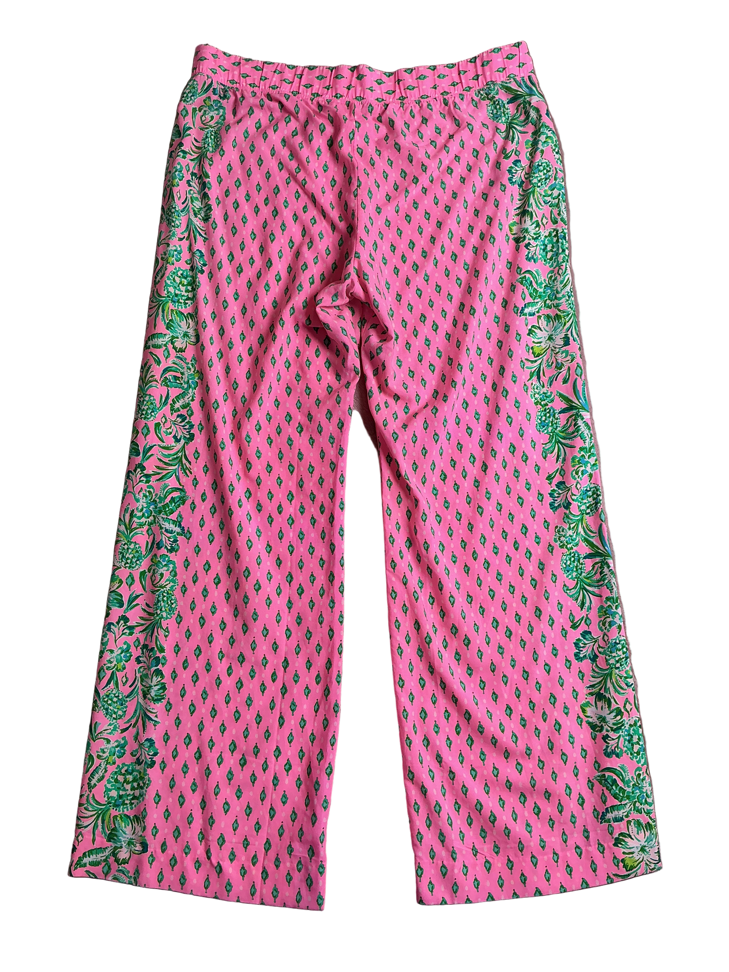 Lilly Pulitzer Bal Harbour Plazzo Pants Pink Shandy Oh Diamond Girl - Size XL
