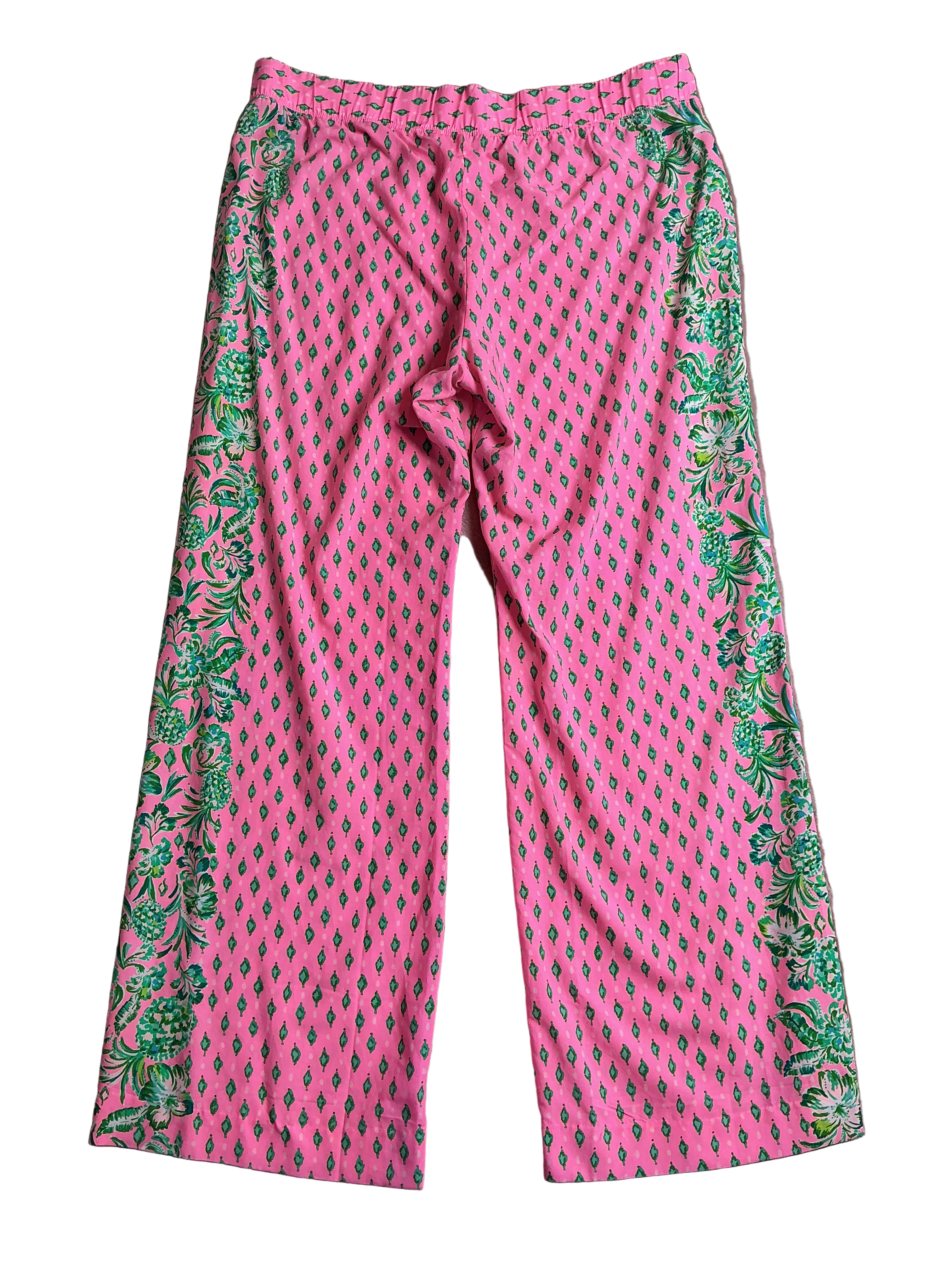 Lilly Pulitzer Bal Harbour Plazzo Pants Pink Shandy Oh Diamond Girl - Size XL