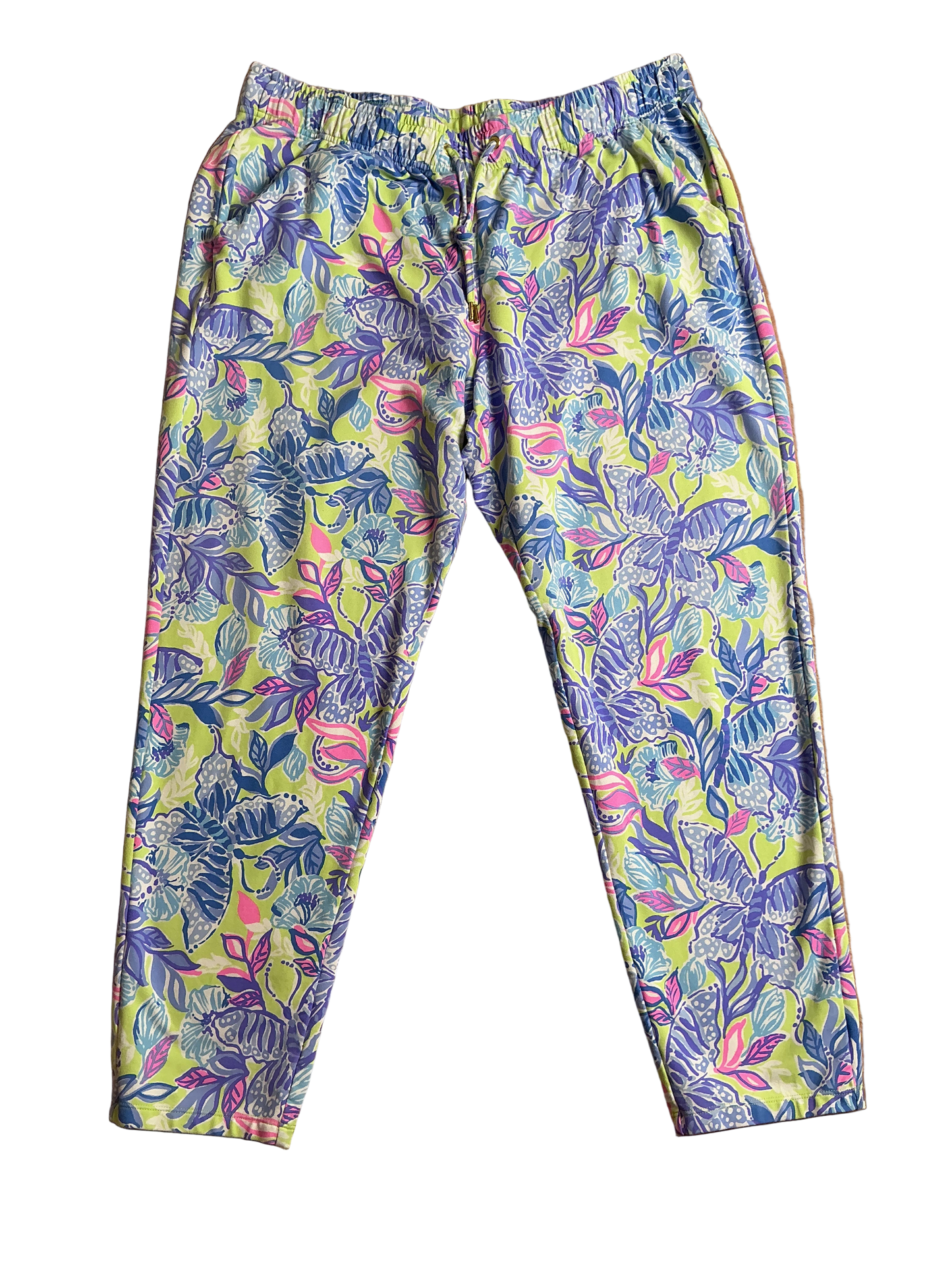 Lilly Pulitzer Emora Knit Pants Dew Drops Stay Fly - Size XL