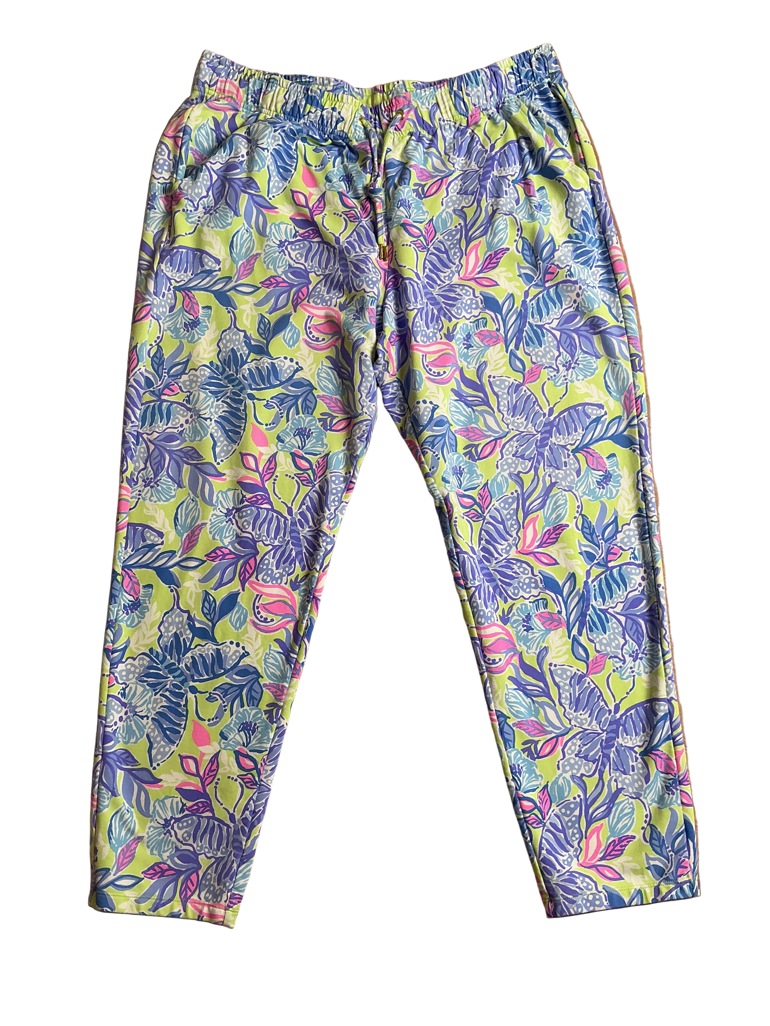 Lilly Pulitzer Emora Knit Pants Dew Drops Stay Fly - Size XL