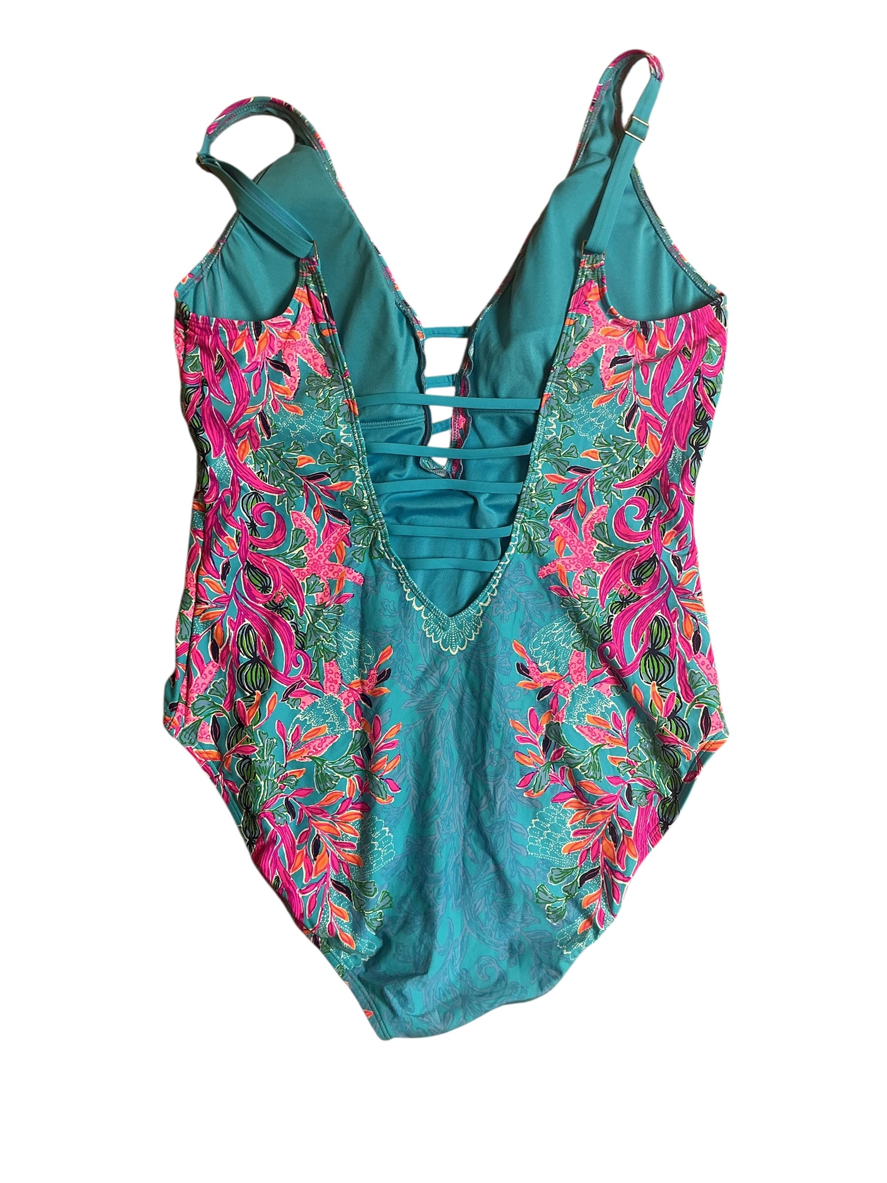 Lilly Pulitzer Jaspen One Piece - Seaweed Samba Engineered One Piece- Size 16