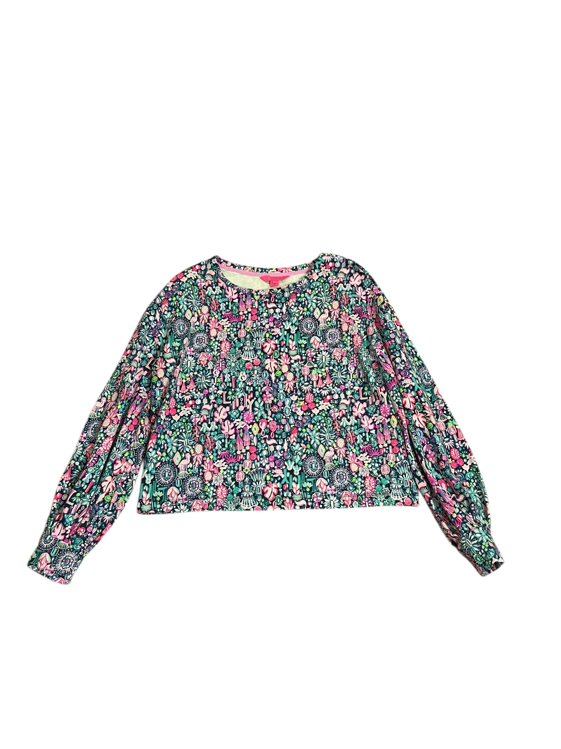 Lilly Pulitzer Kamala Sweatshirt Low Tide Navy Jewely - Size L