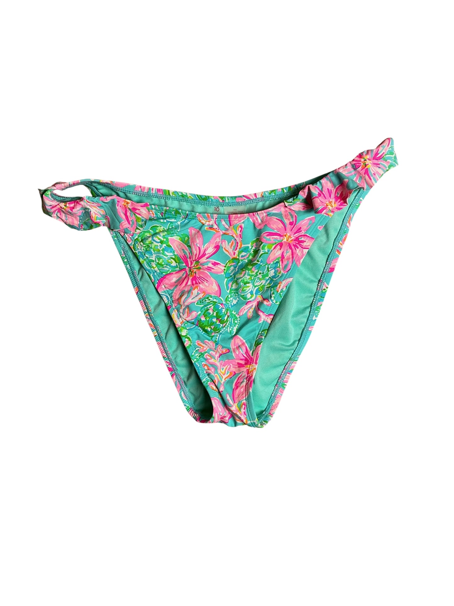 Lilly Pulitzer Swimsuit Mitra Bottom - Surf Blue So Shellegant - Size 10