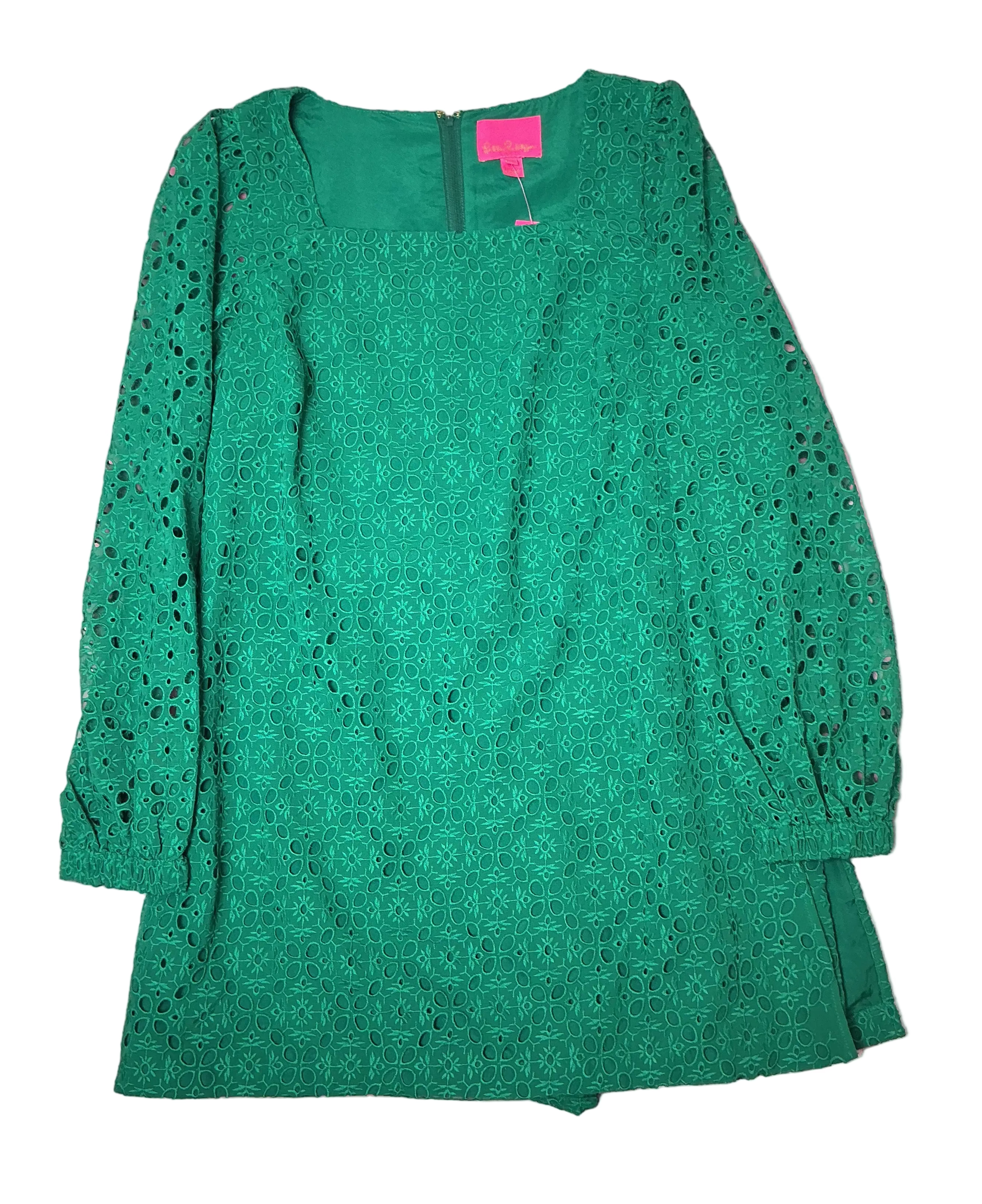 Lilly Pulitzer NWT - Sarina Square Neck Romper - Evergreen Oversized Diamond Leaf - Size 14