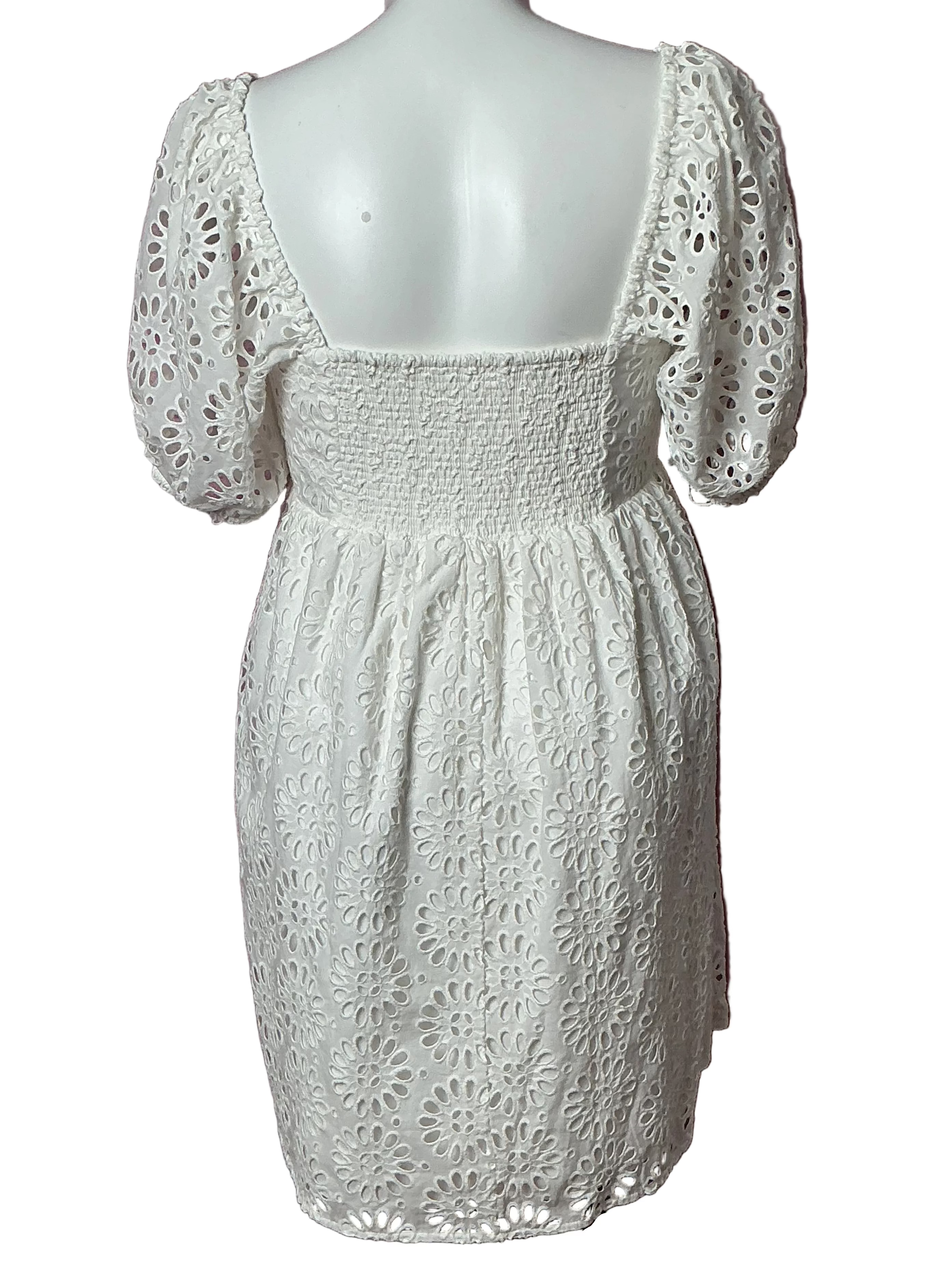 Lilly Pulitzer NWT - Kay Short Sleeve Eyelet Dress - Resort White Oversized Pinwheel Eyelet - Size 14