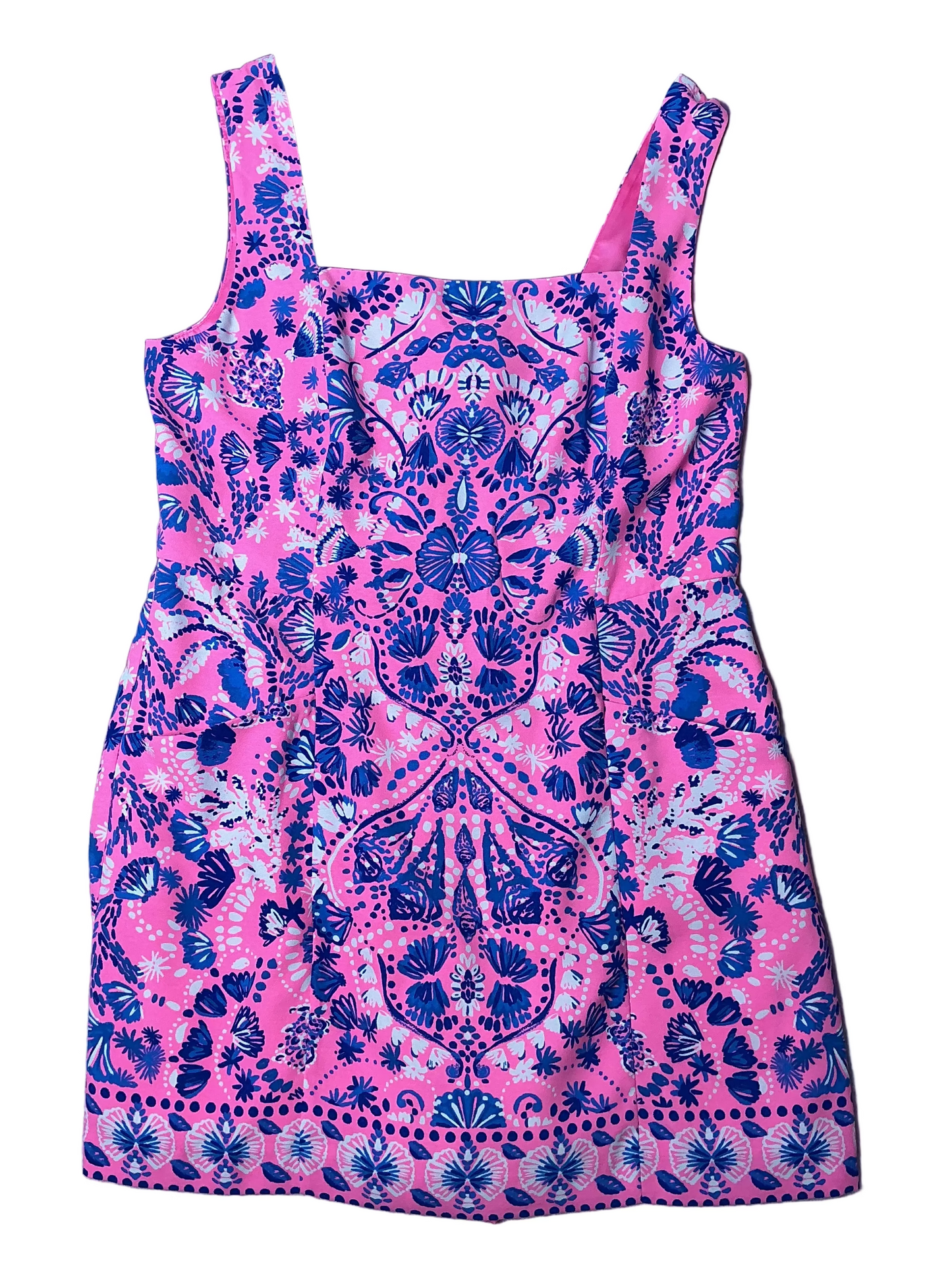 Lilly Pulitzer Elin Sleeveless Romper - Havana Pink Turtle Tidepool Engineered - Size 16