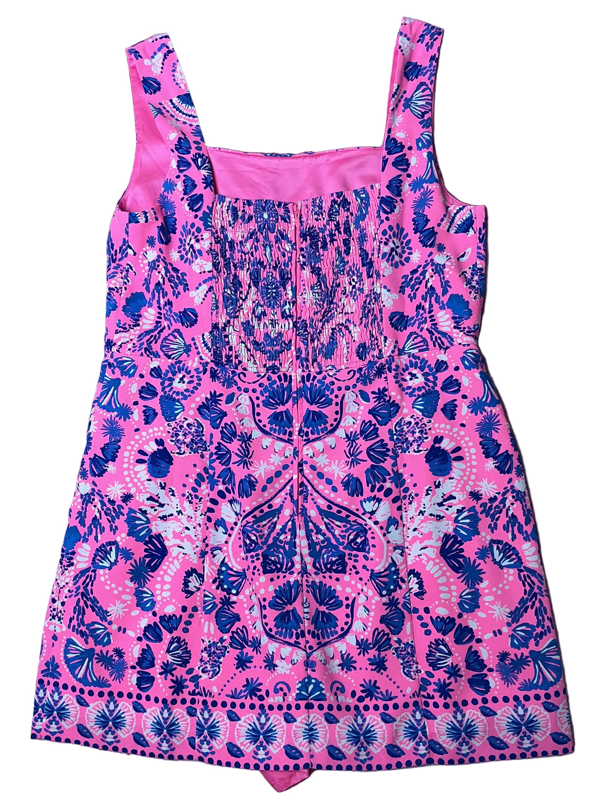 Lilly Pulitzer Elin Sleeveless Romper - Havana Pink Turtle Tidepool Engineered - Size 16