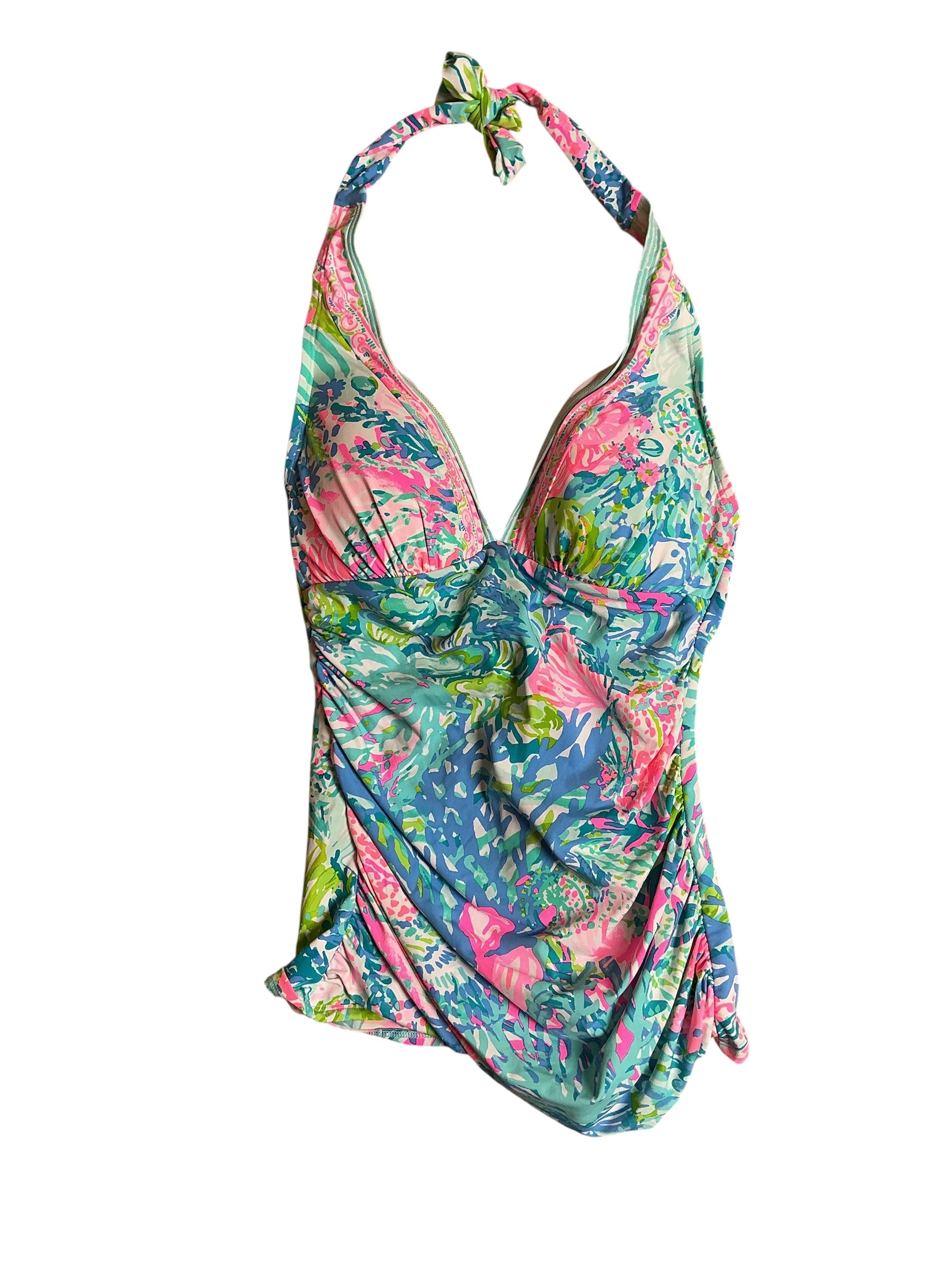 Lilly Pulitzer NWT Swimsuit Bliss Halter Tankini - Multi Fished My Wish Engineered Swim Halter - Size 0