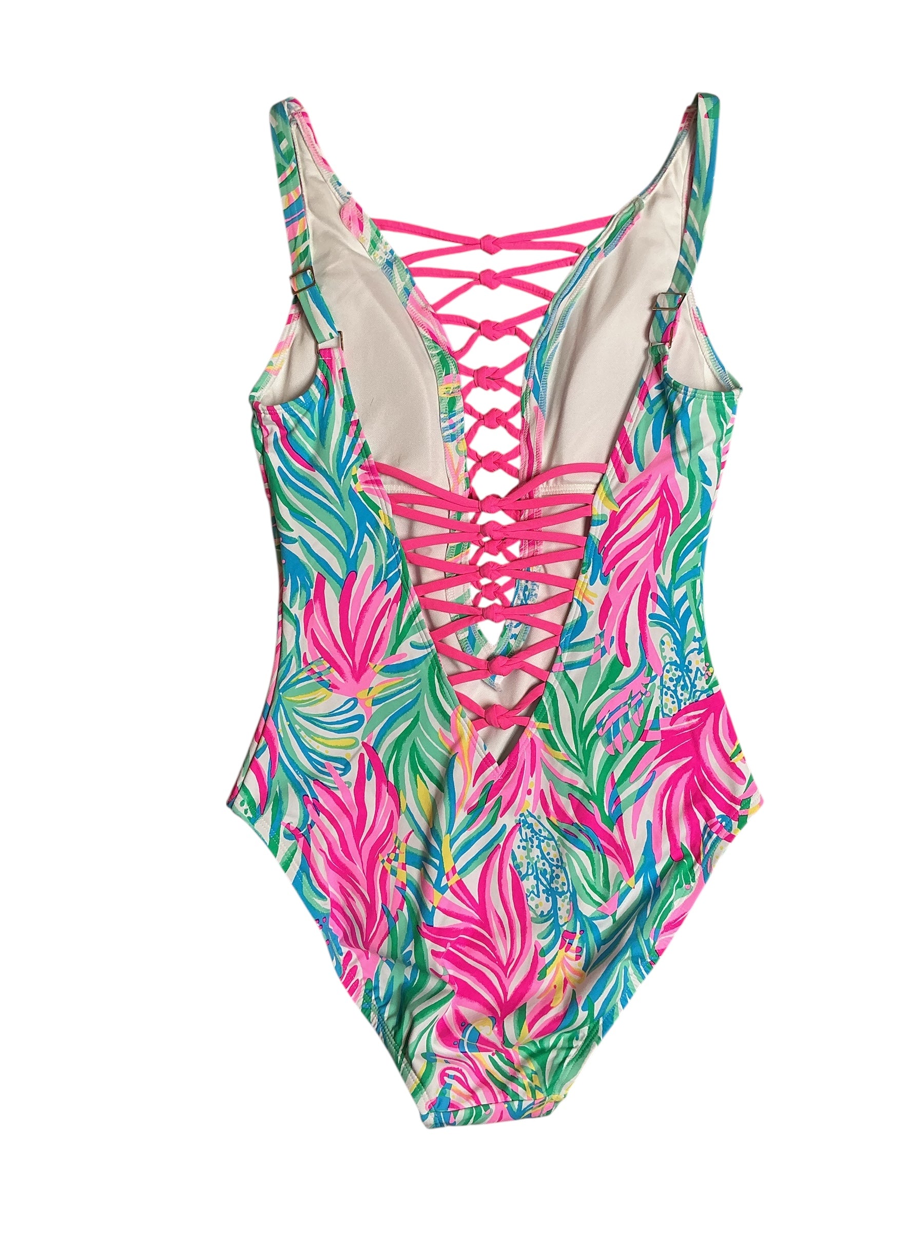 Lilly Pulitzer NWT Isle Lattice Swimsuit One Piece - Multi Sea Turtle Soiree - Size 2