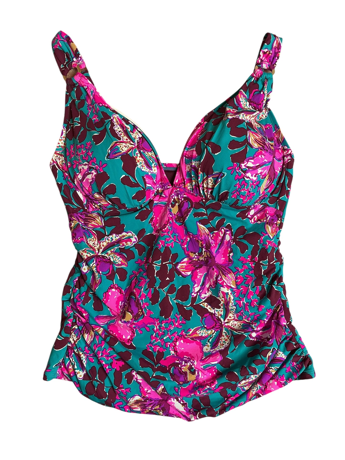 Lilly Pulitzer NWT Palice Tankini Swimsuit - Blue Rhapsody Orchid You Not Swim - Size 12