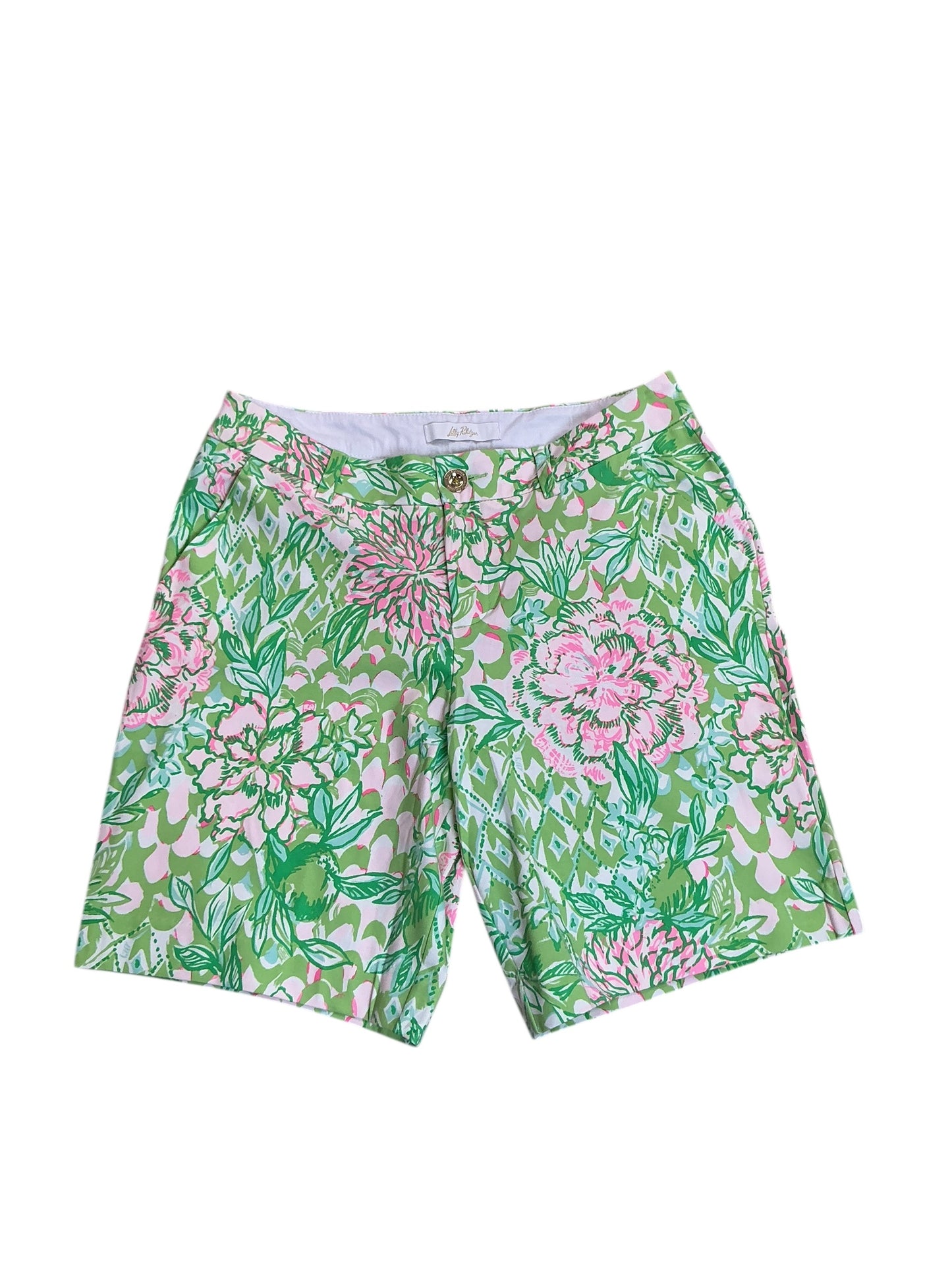 Lilly Pulitzer NWT Natia Mid Rise Knit Short Fauna Green Lime Feeling Good - Size 8