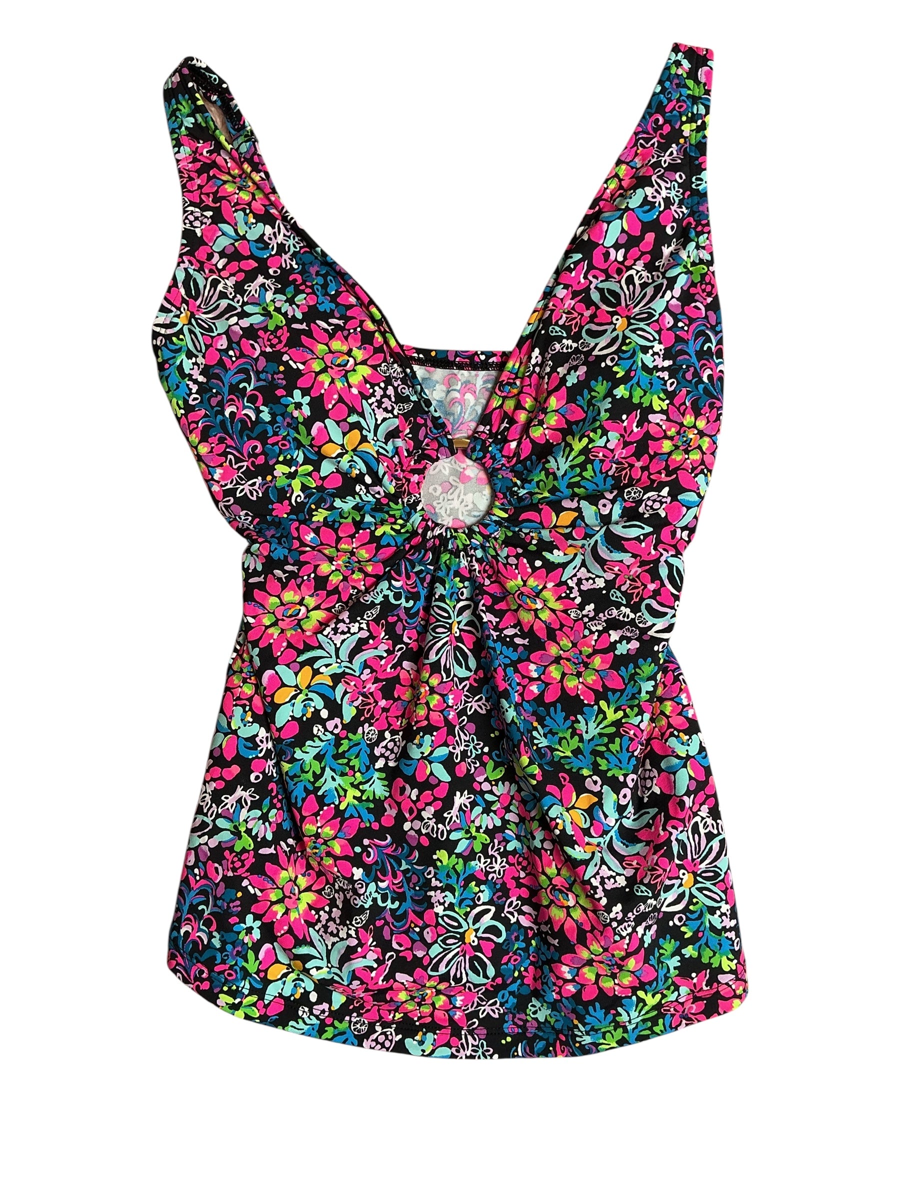 Lilly Pulitzer NWT Brentas Tankini Swimsuit - Multi Feeling Fintastic - Size 0