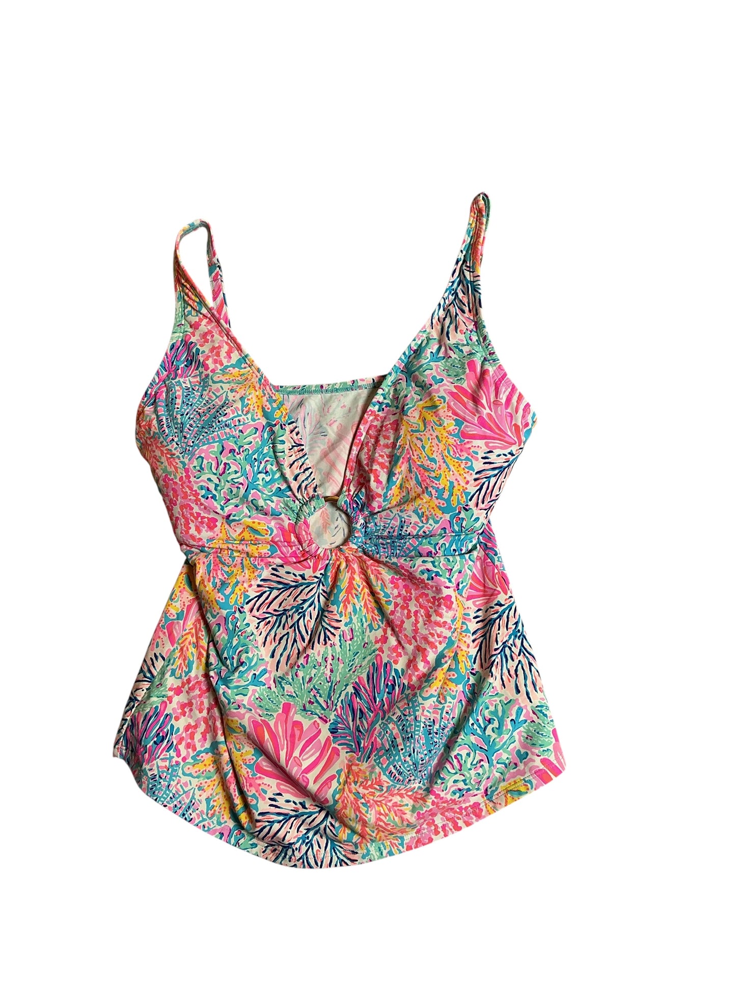 Lilly Pulitzer Brenta Tankini Swim Top Multi Splash Dance - Size M