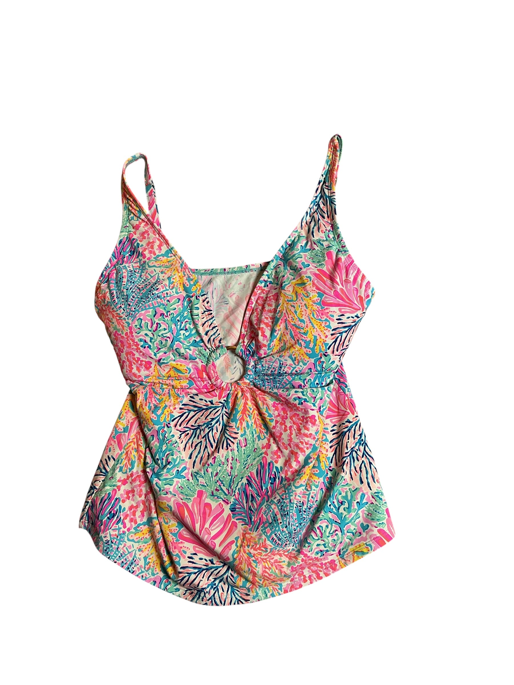 Lilly Pulitzer Brenta Tankini Swim Top Multi Splash Dance - Size M
