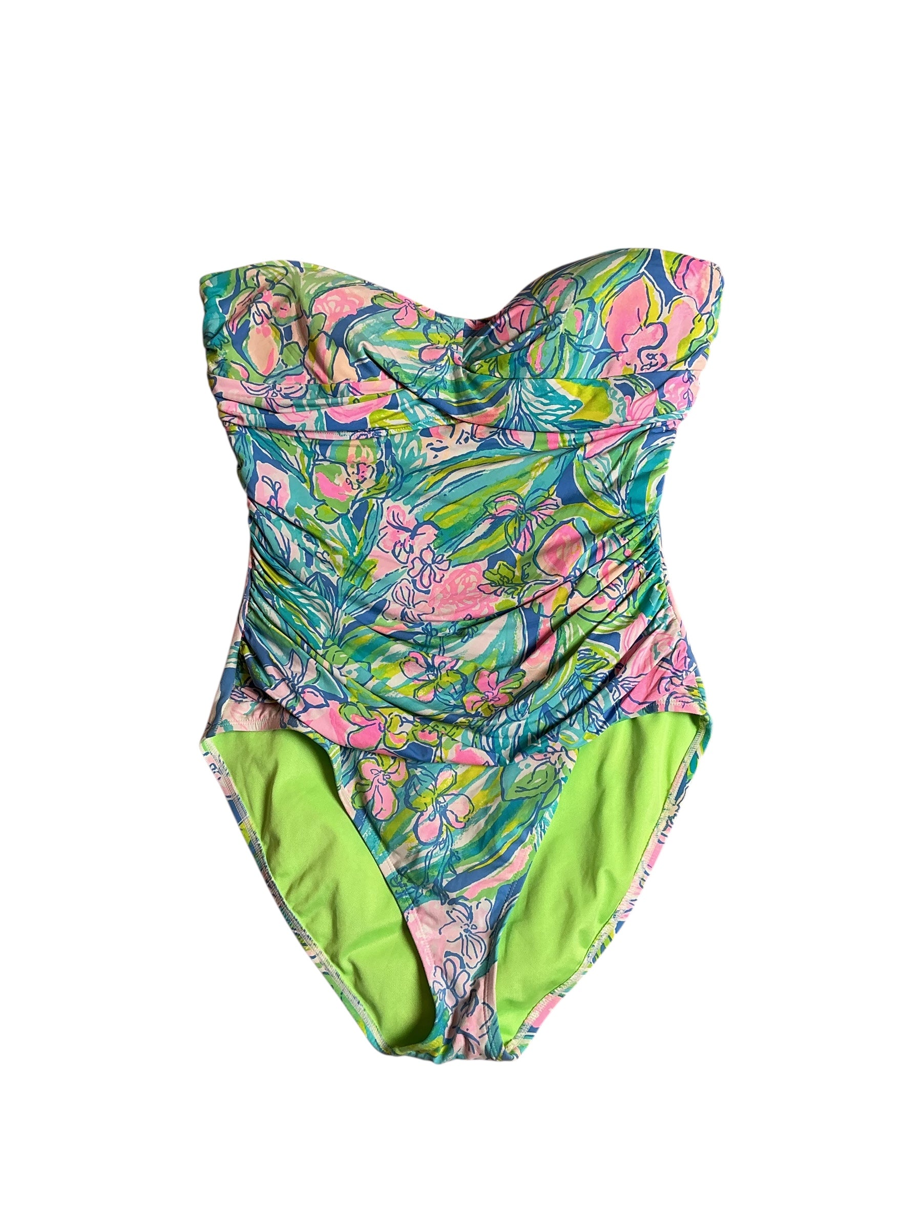 Lilly Pulitzer Flamenco One Piece Swimsuit Bennet Blue Surf Gypsea Swim - Size 12