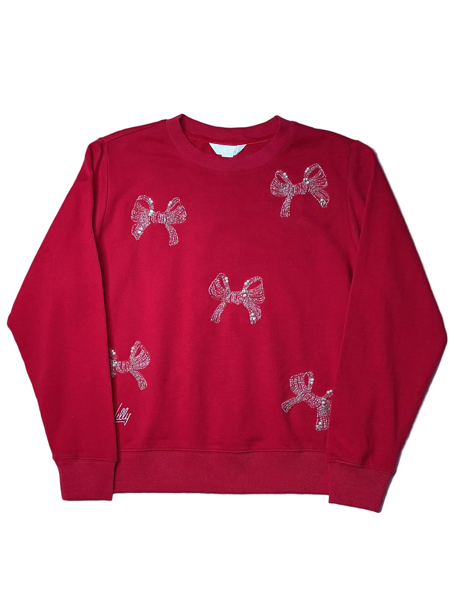Lilly Pulitzer NWT - Ballad Long Sleeve Sweater - Malbec Red Bow Embellishment - Size XS