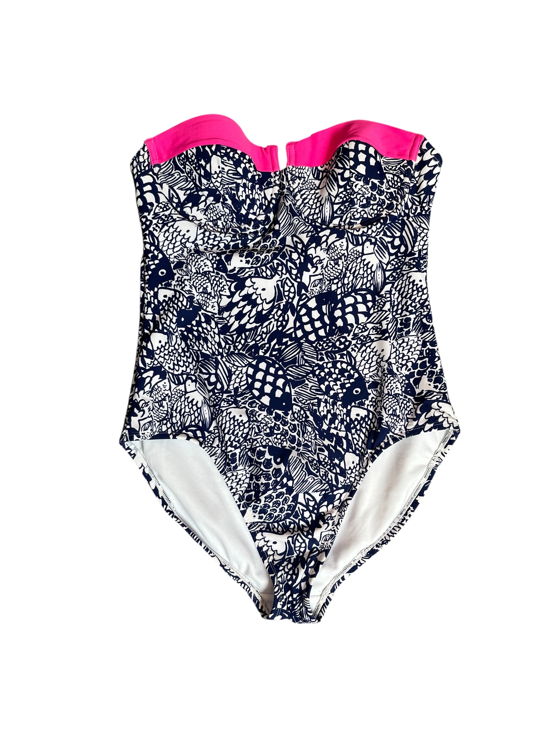 Lilly Pulitzer Ledger Halter One-Piece Swimsuit Upstream - Size M