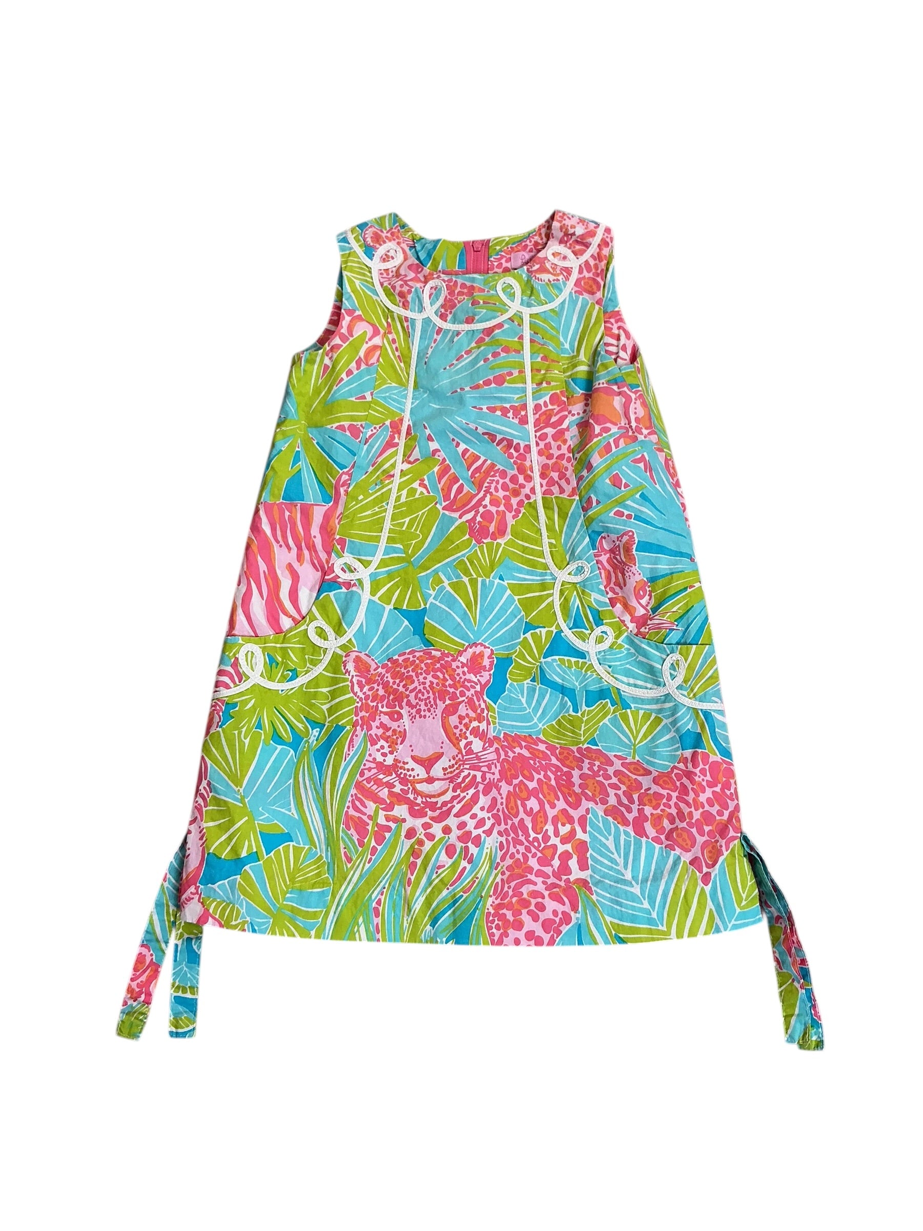 Lilly Pulitzer Toddler Mee-ow Leopard Tiger Shift Dress Girls Lilly on Paw - Size 5 (HTF)