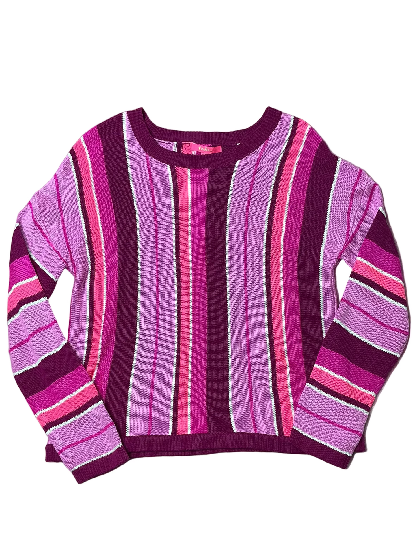 Lilly Pulitzer NWT - Daryn Sweater - Bordeaux Berry Island Jungle Stripe - Size XL