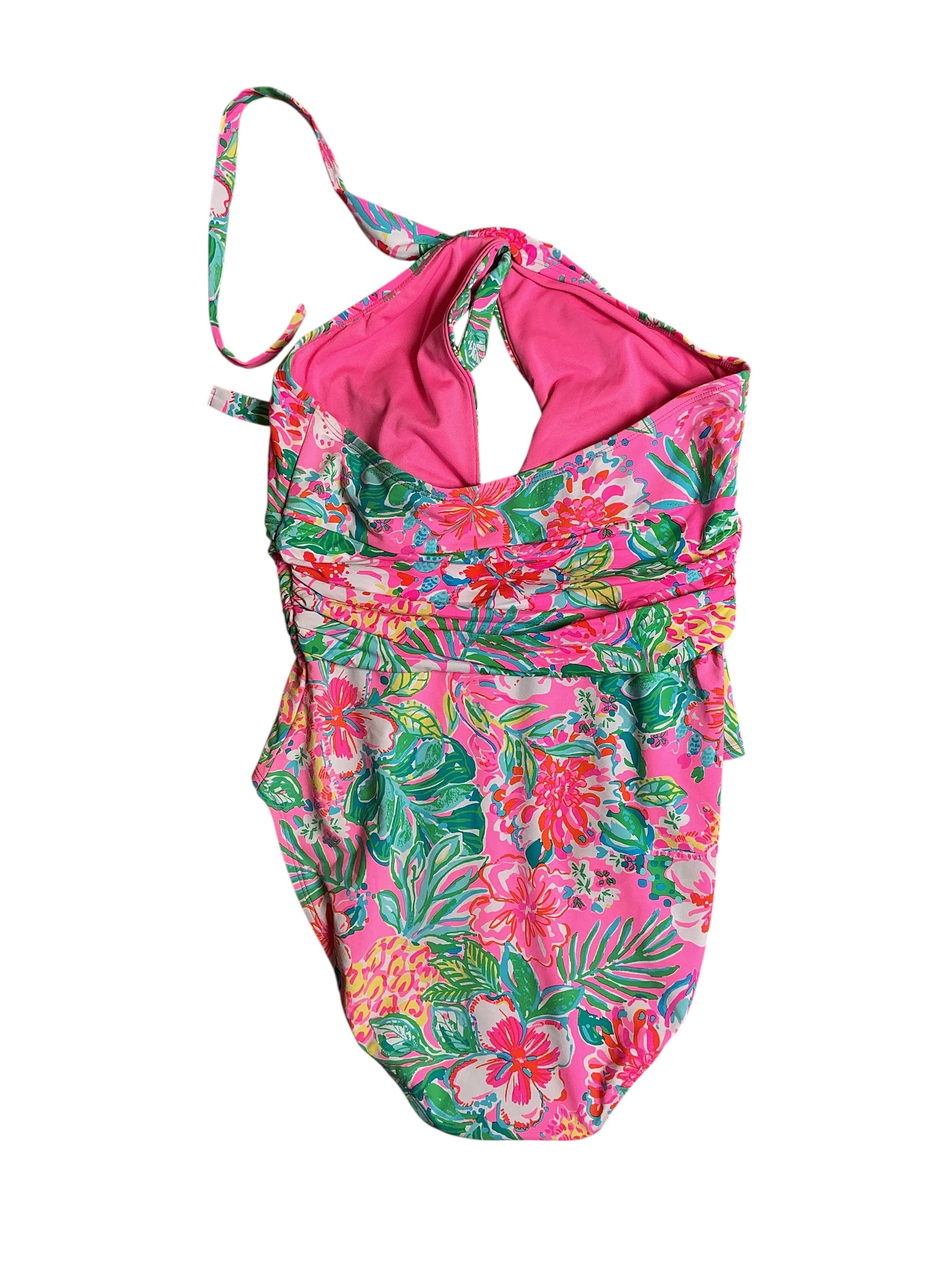 Lilly Pulitzer Ledger Halter One Piece Swimsuit - Multi Journey To The Jungle - Size 14