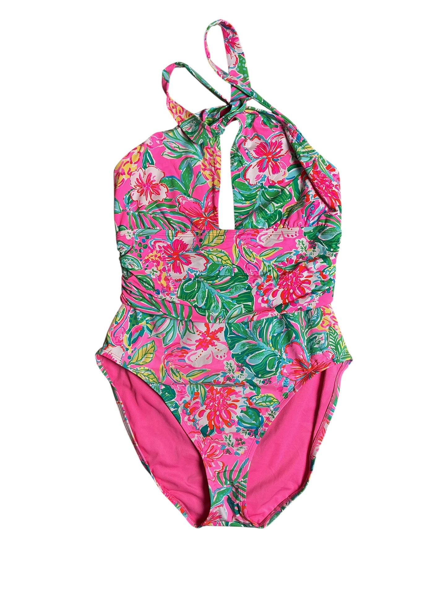 Lilly Pulitzer Ledger Halter One Piece Swimsuit - Multi Journey To The Jungle - Size 14