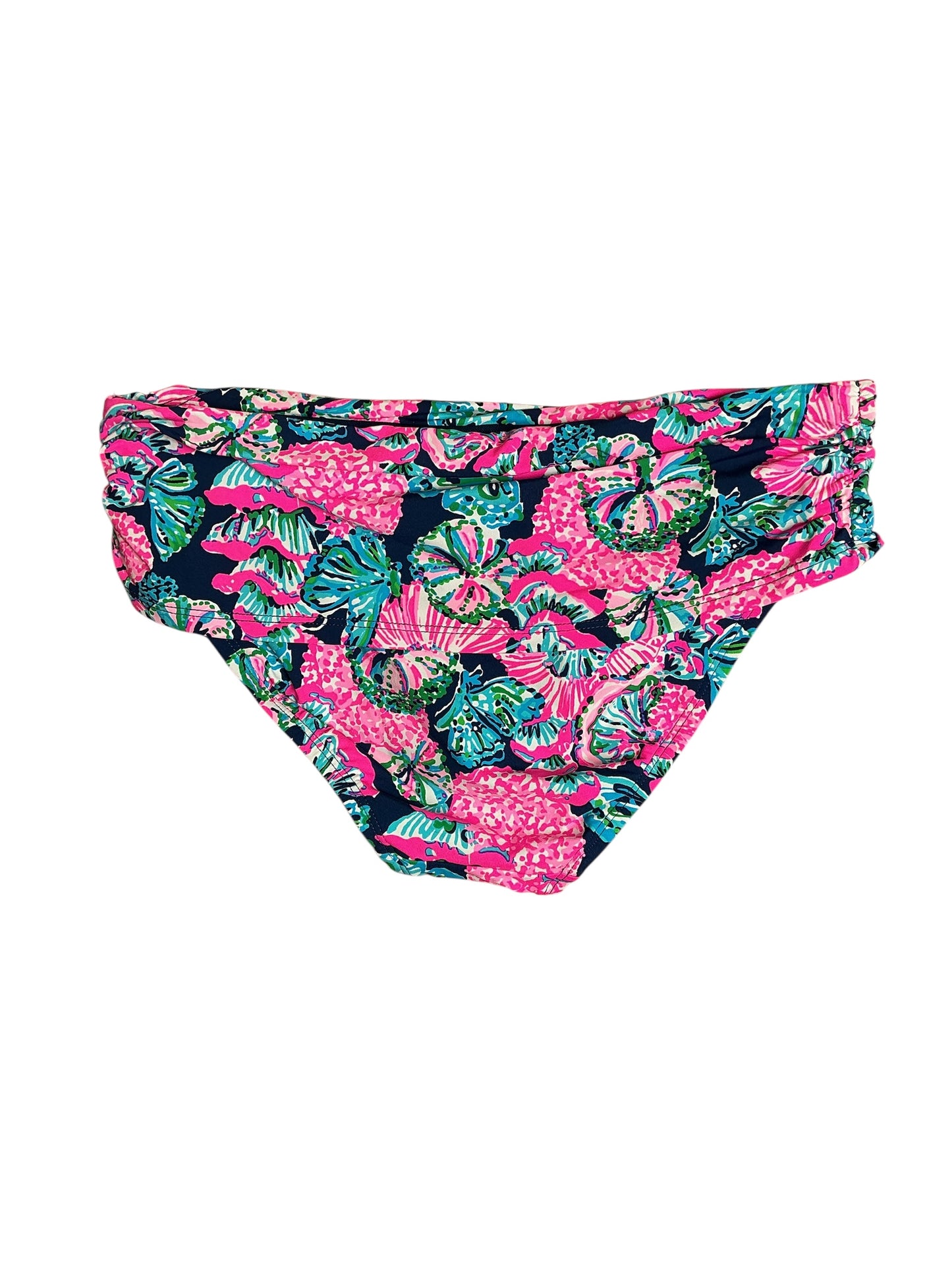 Lilly Pulitzer NWT Lagoon Sarong Hipster Bottom Swimsuit - Oyster Bay Navy Shroom With A View - Size 0