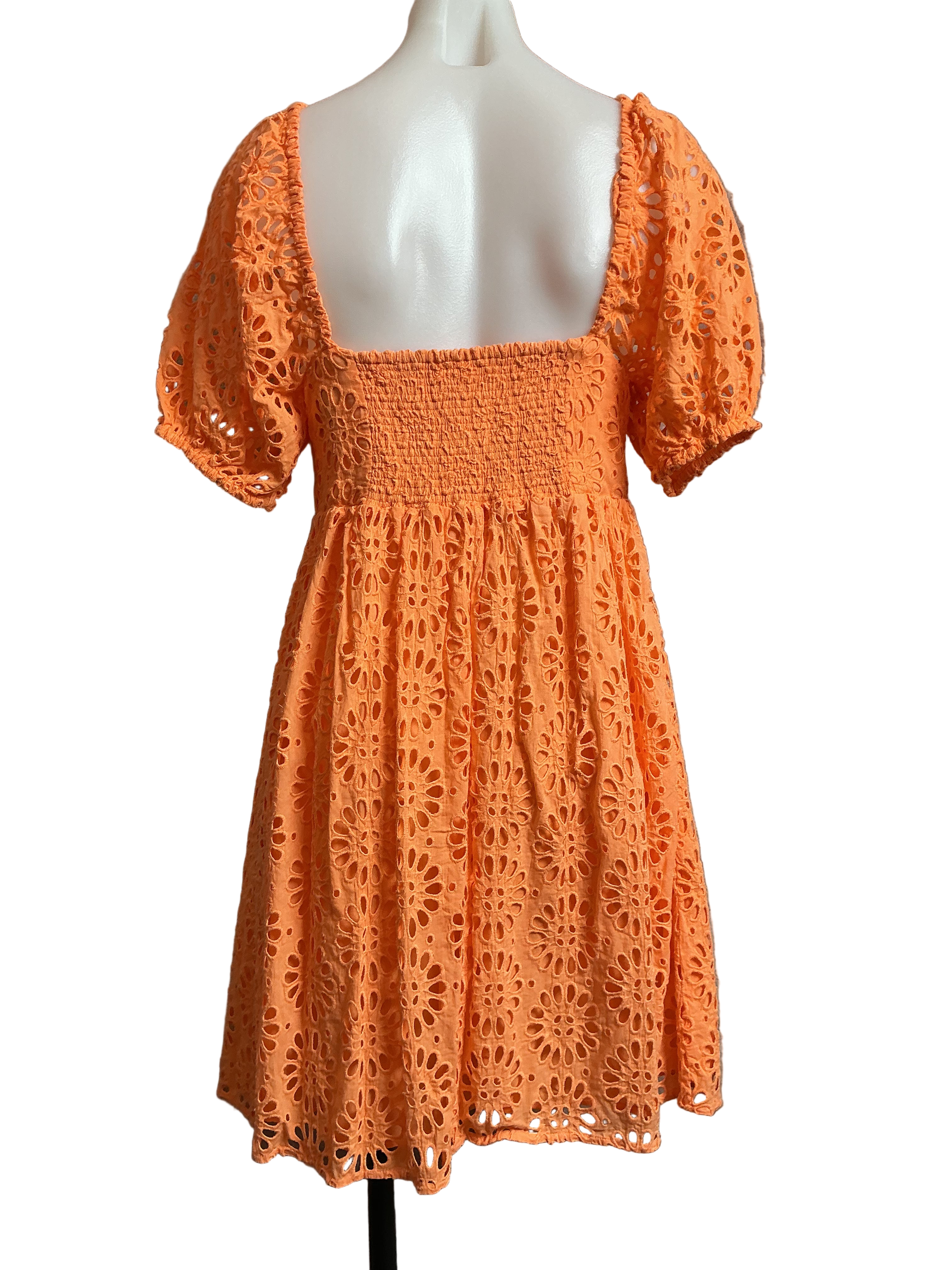 Lilly Pulitzer Kay Babydoll Dress - Cantaloupe Oversized Pinwheel Eyelet- Size 0