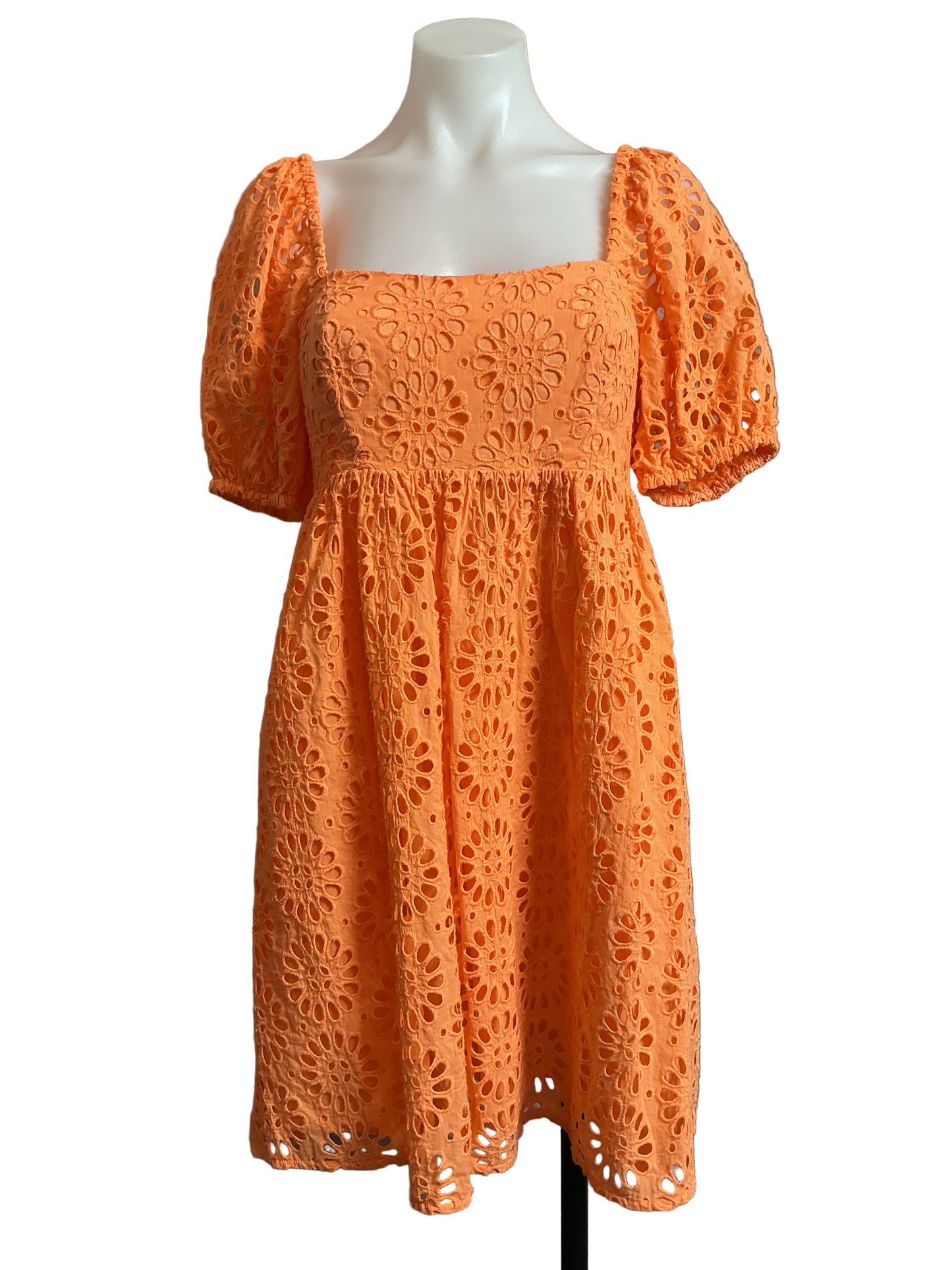Lilly Pulitzer Kay Babydoll Dress - Cantaloupe Oversized Pinwheel Eyelet- Size 0