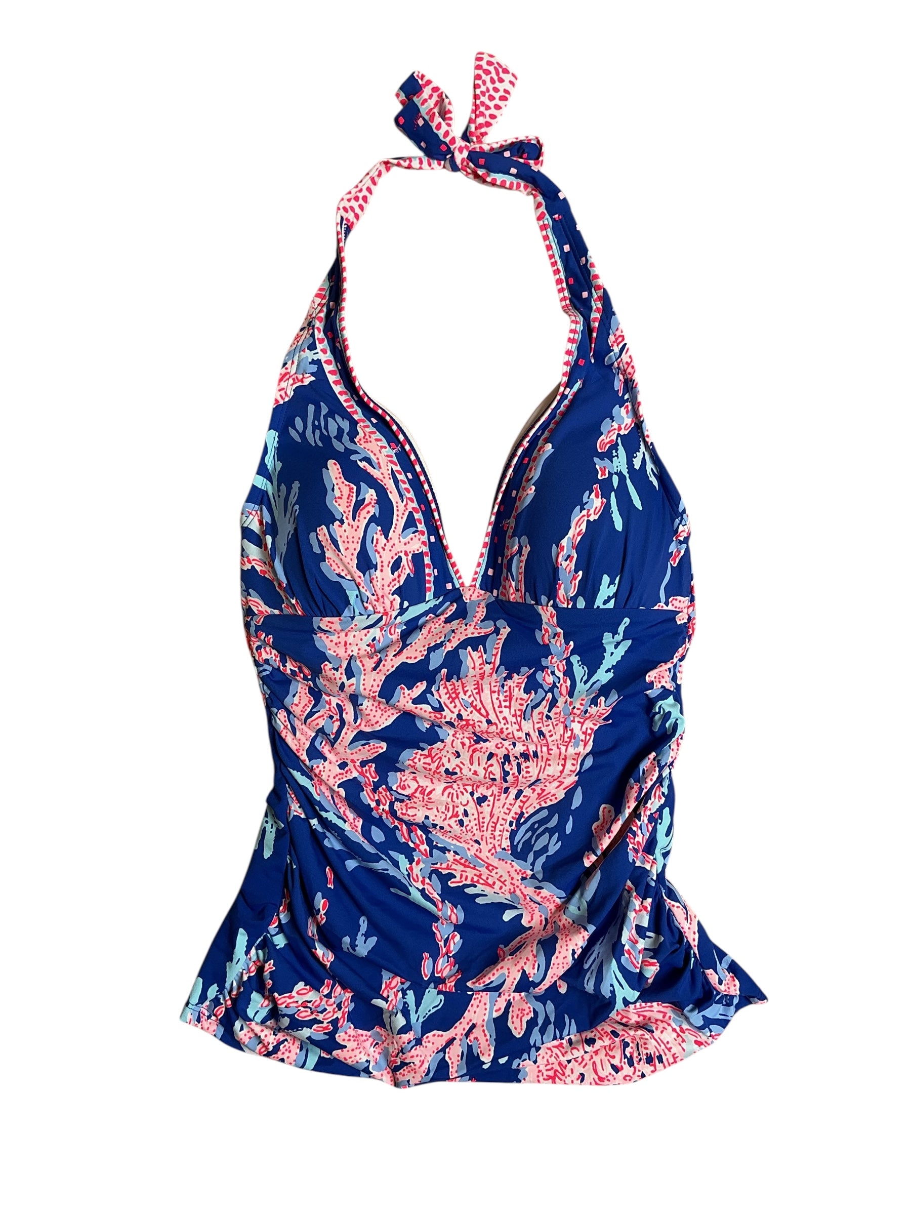 Lilly Pulitzer NWT Bliss Halter Tankini - Borealis Blue Swim On Over Engineered Swim Halter - Size 0