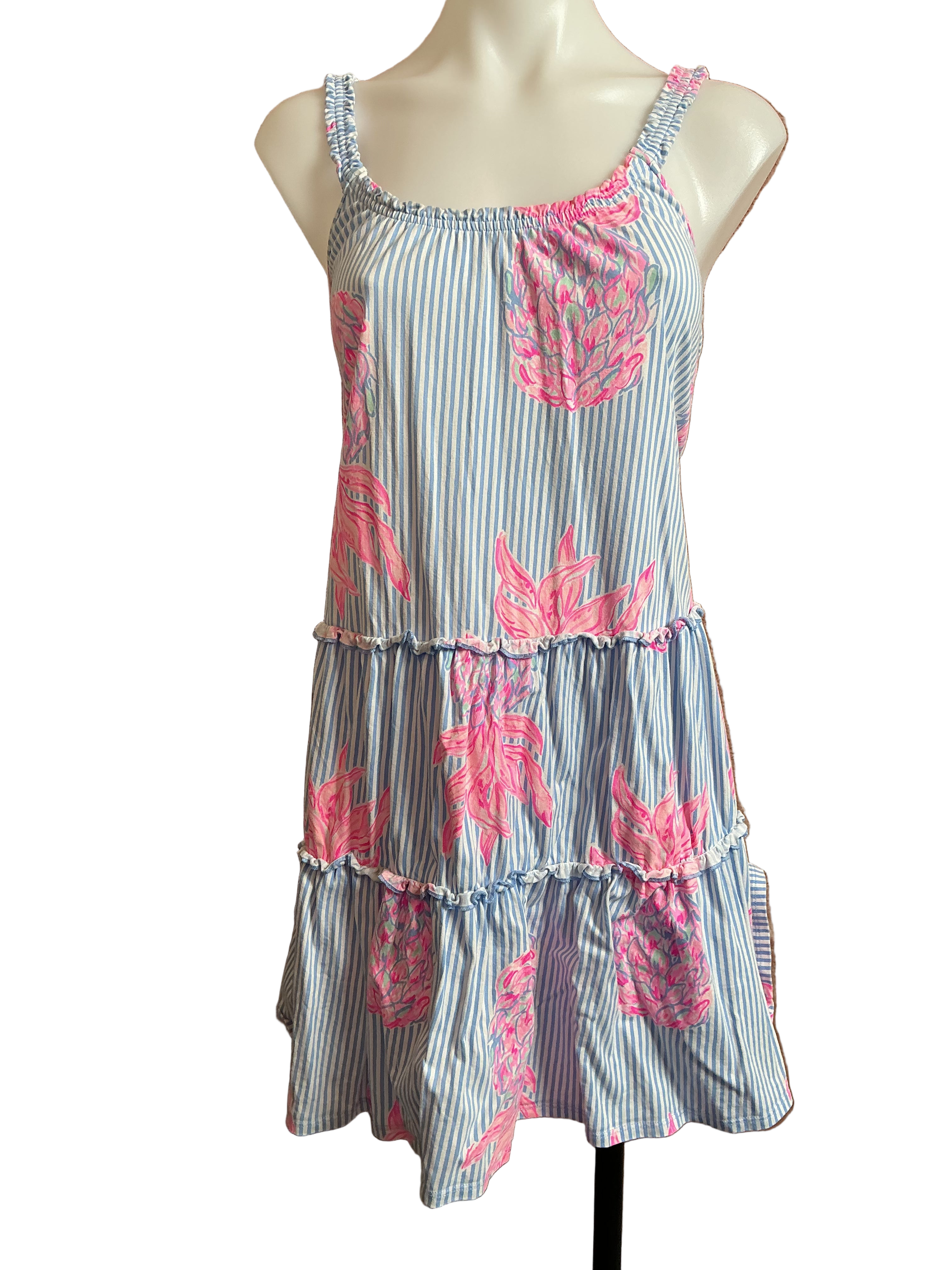 Lilly Pulitzer Loro tiered ruffle tank dress in the Blue Peri Rum Swizzle print - Size XS (Hard To Find)