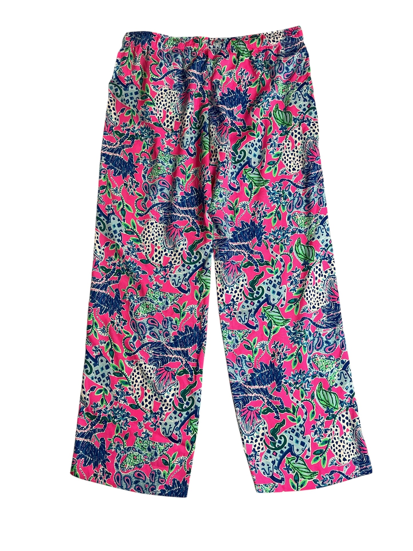 Lilly Pulitzer NWT Pj Woven Pants - Plumeria Pink Untamed Hearts - Size L