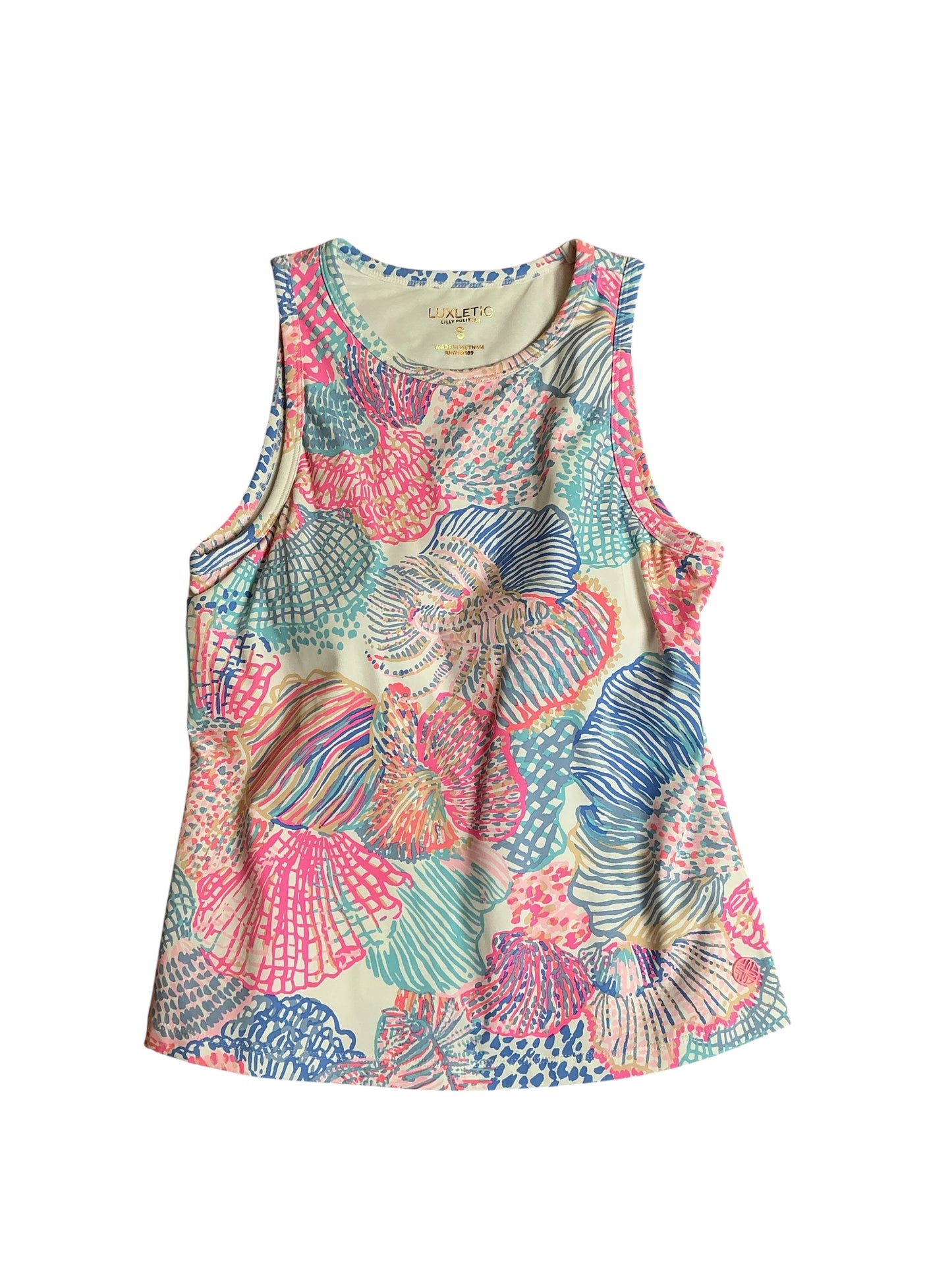 Lilly Pulitzer NWT Candia Active Bra Tank UPF 50+ Multi Roar If The Seas - Size S