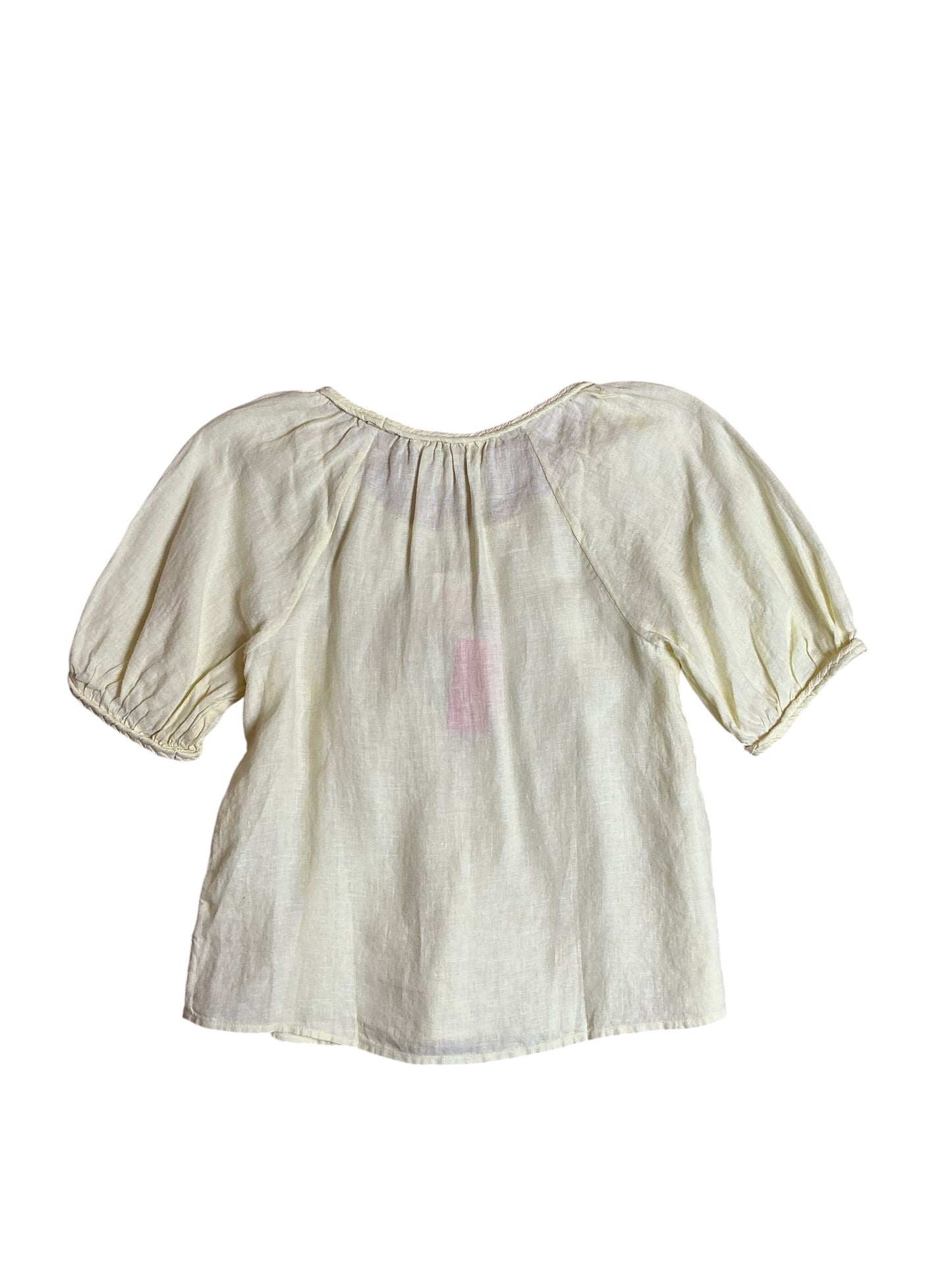 Lilly Pulitzer NWT Calais Short Sleeve Top Limoncello X Resort White - Size M